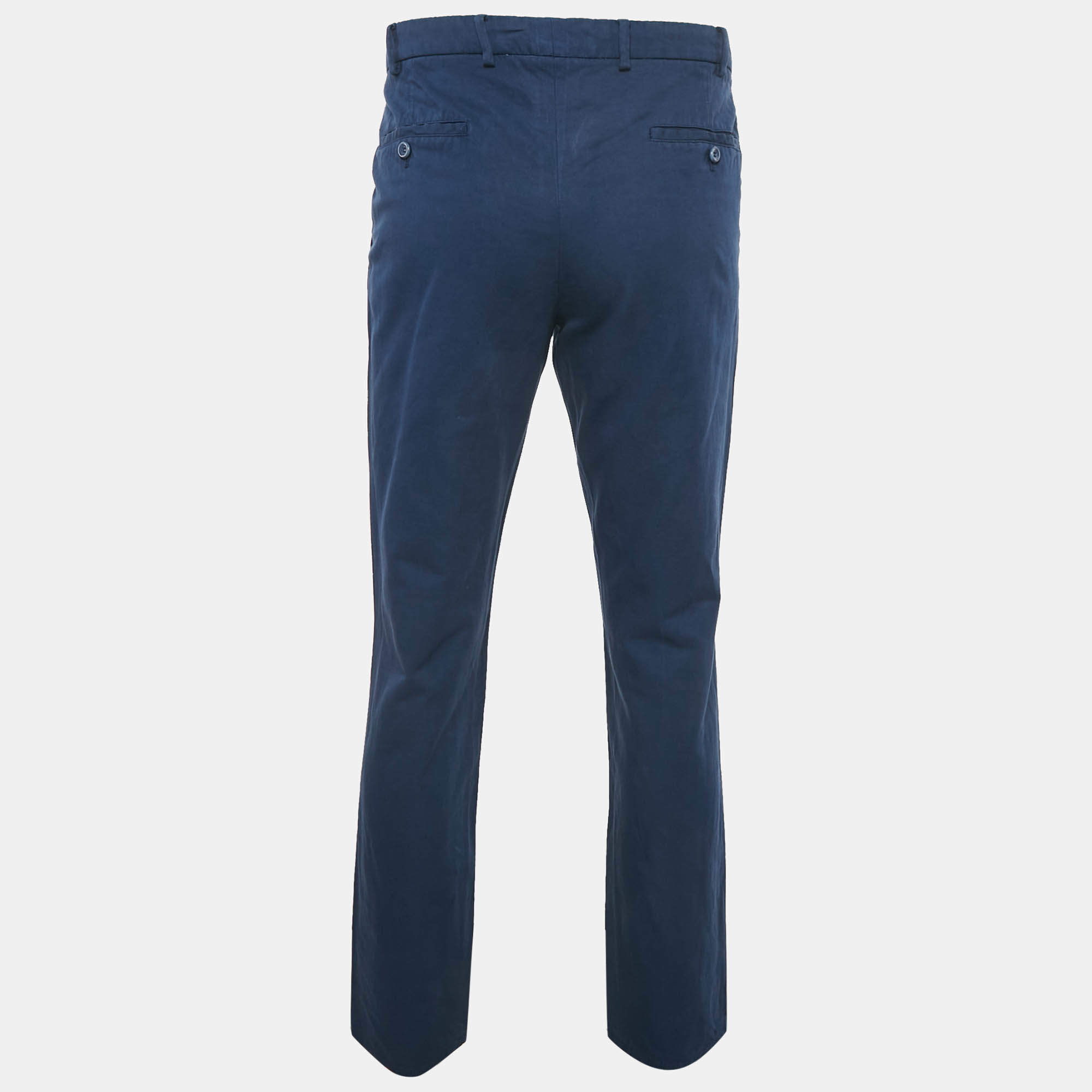 Pre Owned Loro Piana Blue Cotton Trouser M
