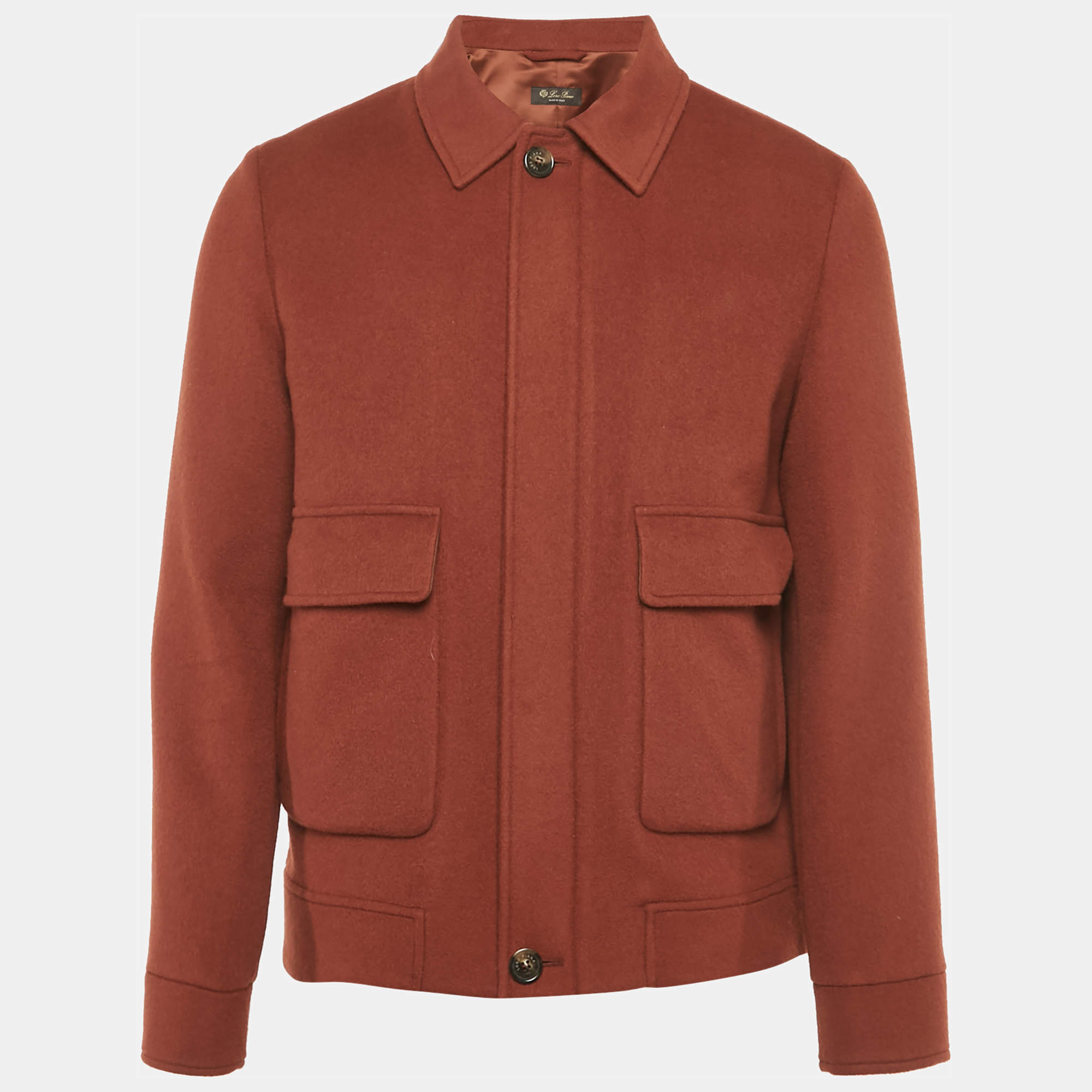 Pre Owned Loro Piana Brown Cashmere Zip-Up Jacket M