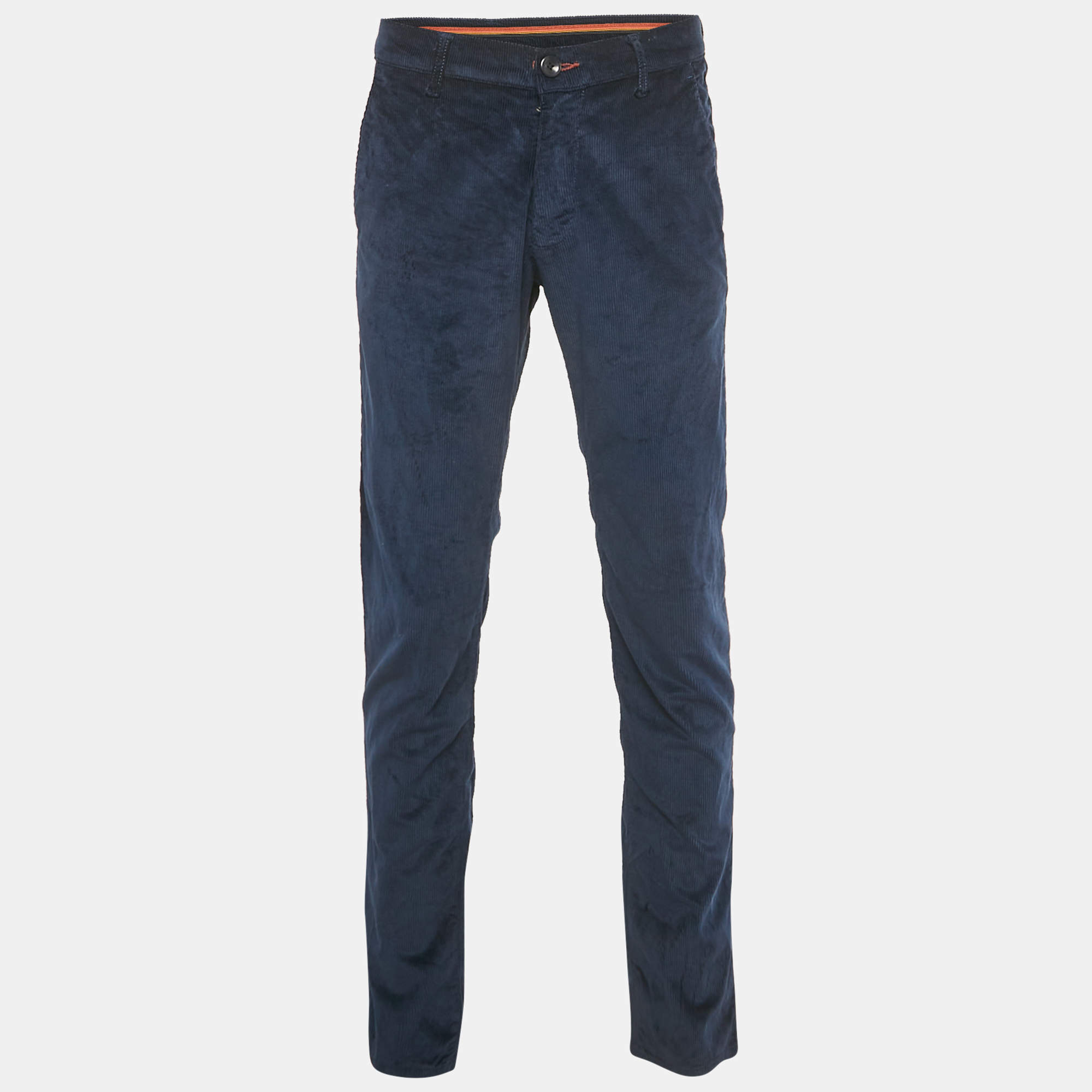 Pre Owned Loro Piana Blue Corduroy Jeans M/Waist 32"