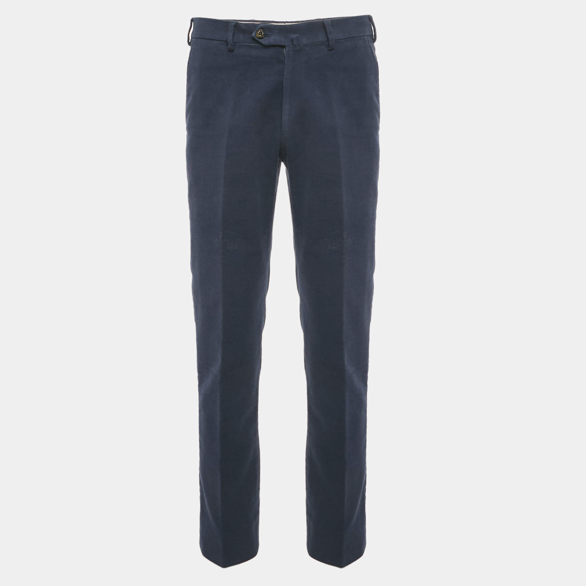Pre Owned Loro Piana Blue Cotton/Cashmere Regular Fit Pant S