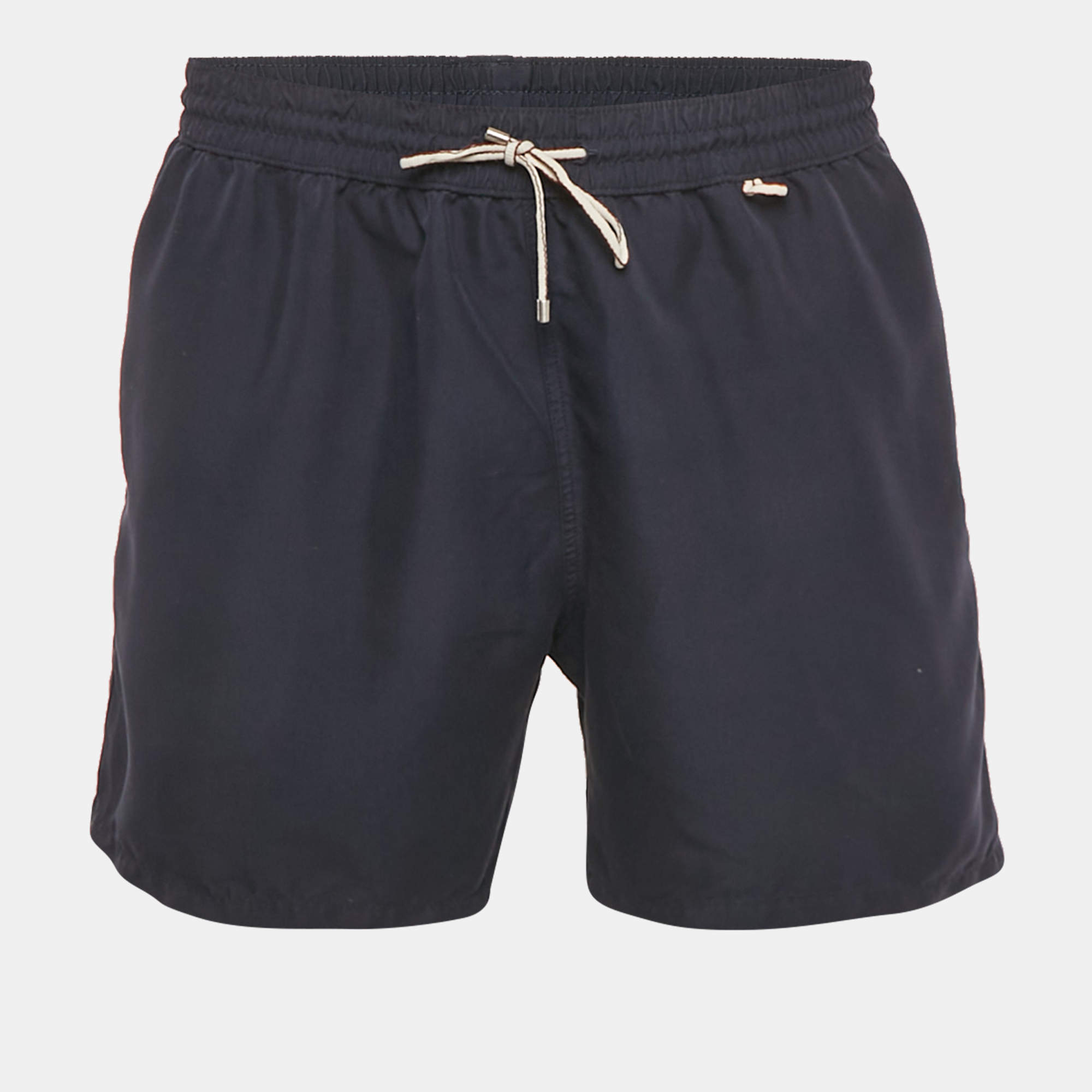 مملوكة مسبقًا Loro Piana Navy Blue Crepe Swim Shorts XL