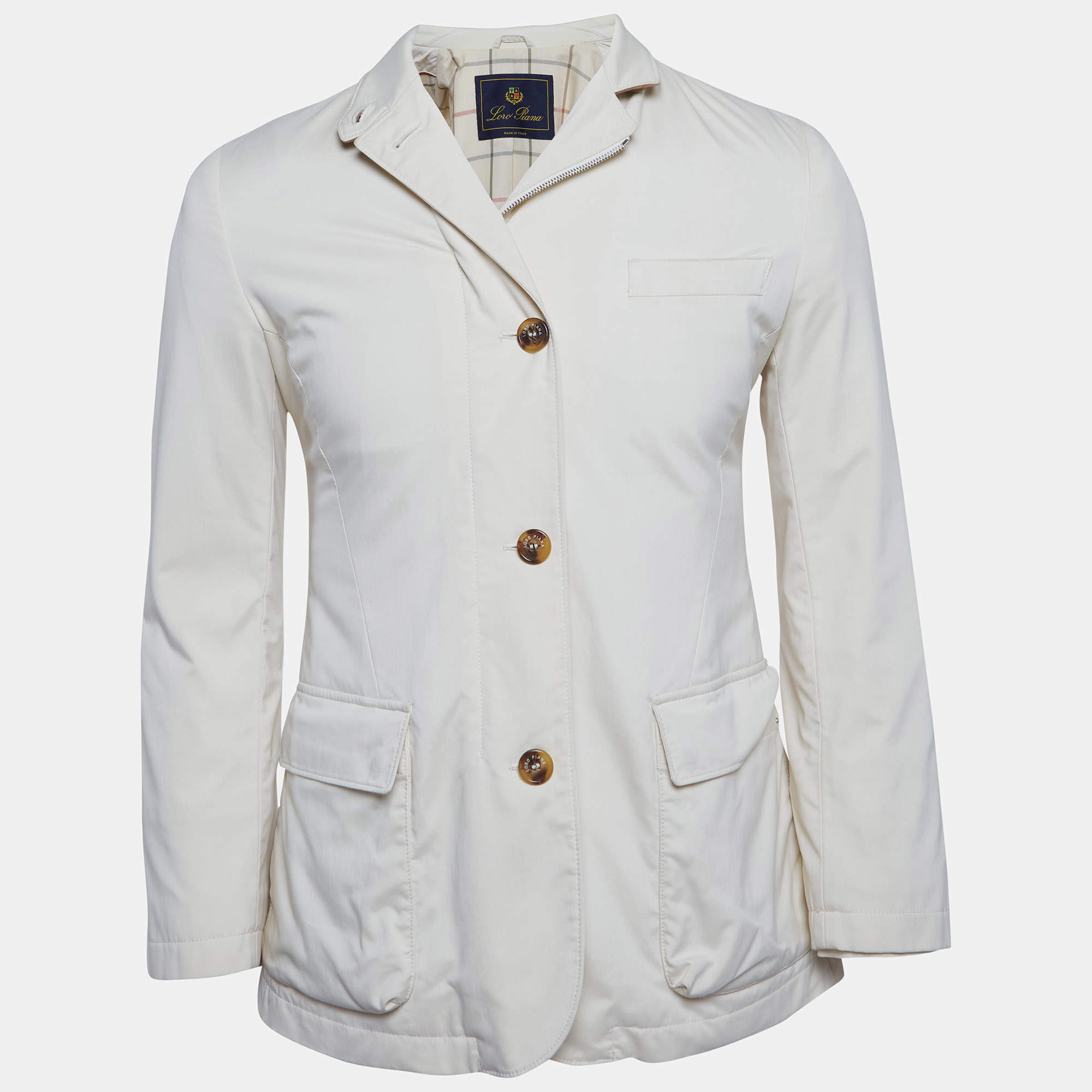 Pre Owned Loro Piana Beige Nylon Roadster Villa D’este Jacket XXS