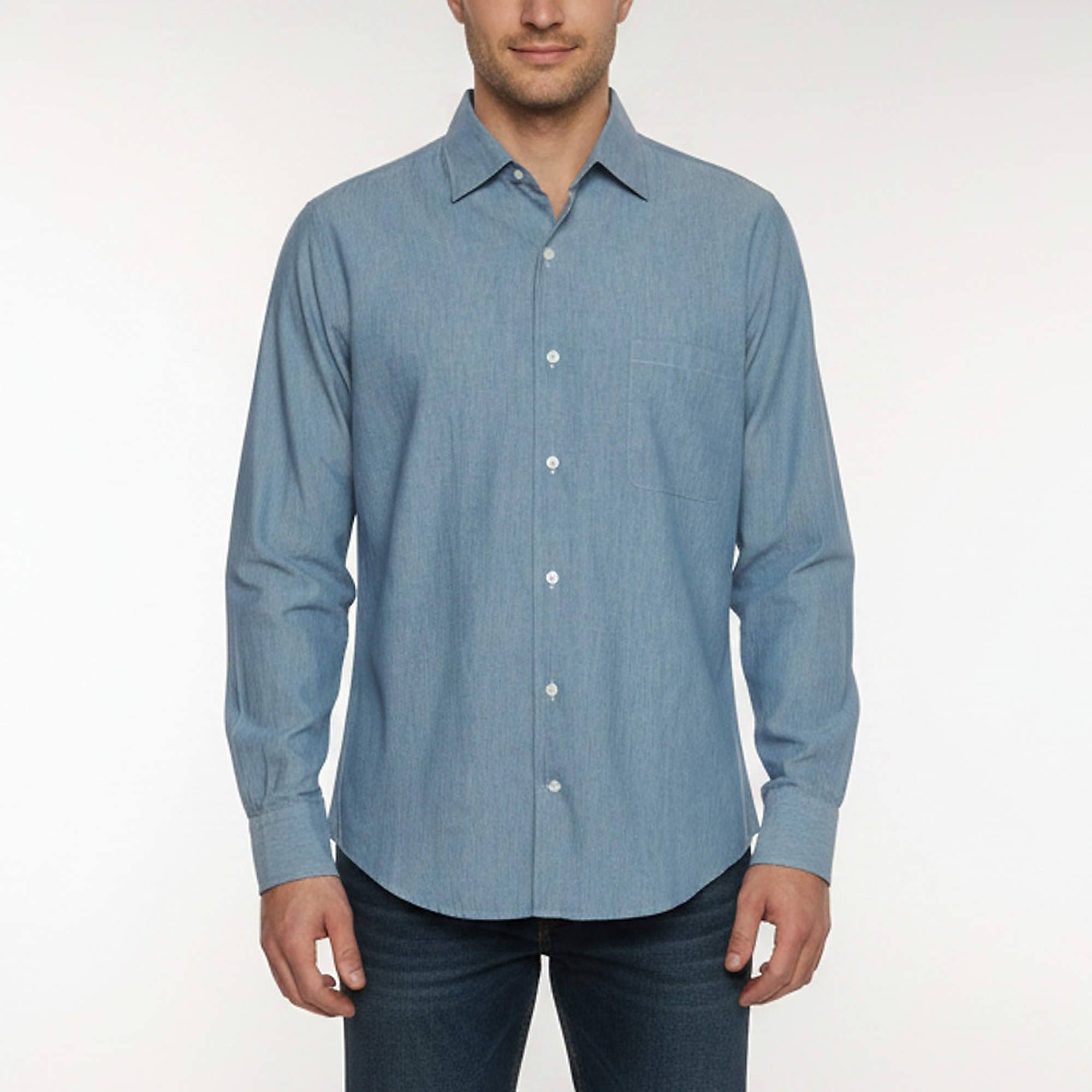 Pre Owned Loro Piana Blue Cotton Button Down André Shirt L