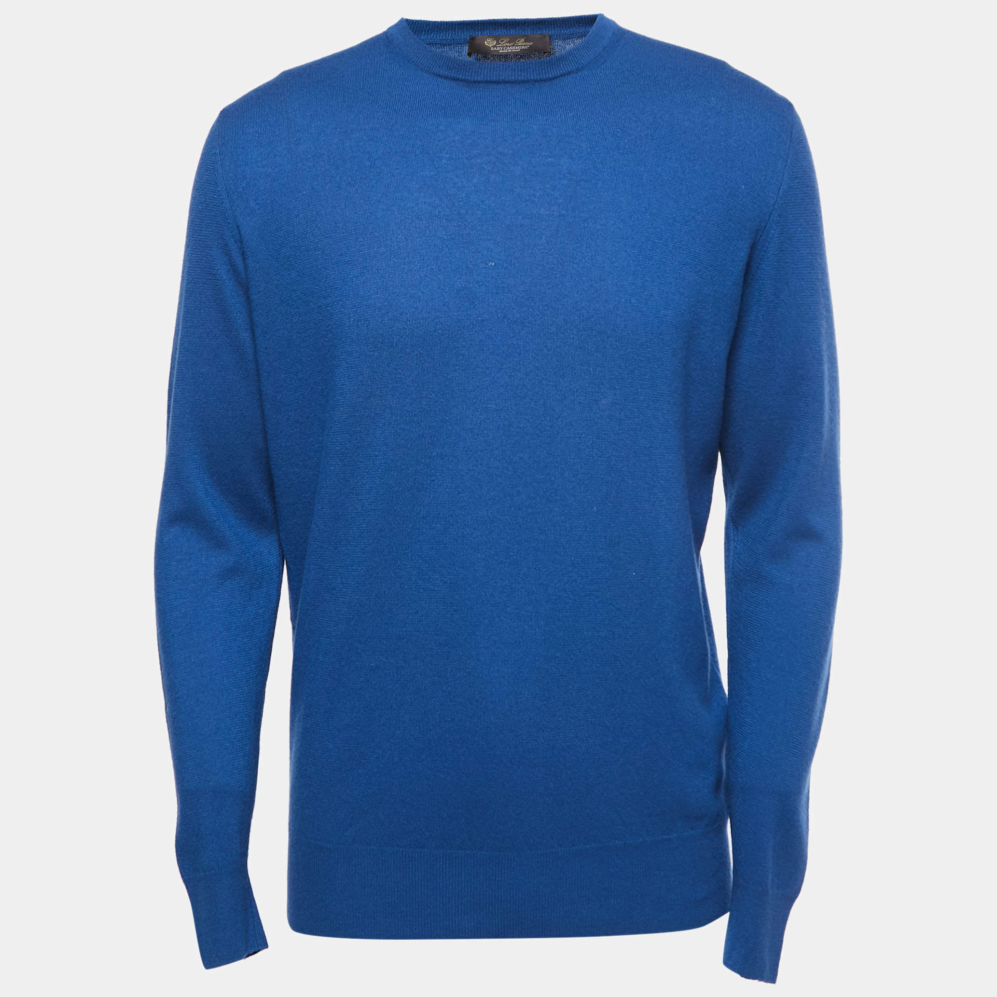 Pre Owned Loro Piana Blue Baby Cashmere Long Sleeve Sweater XL