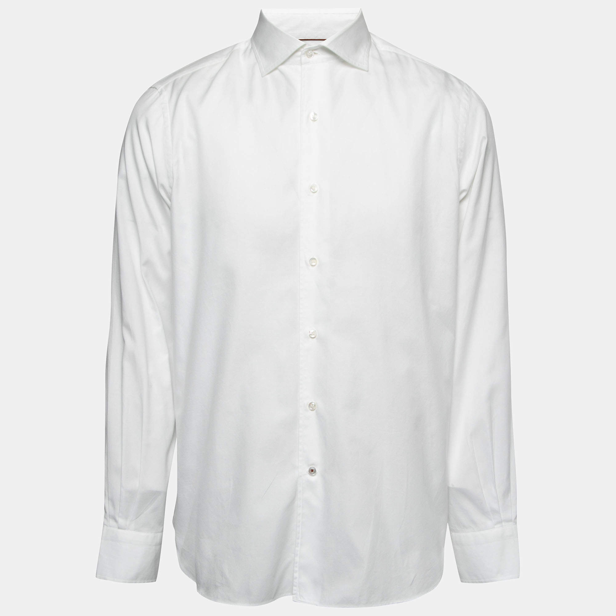 Loro Piana White Cotton Button Front Shirt L