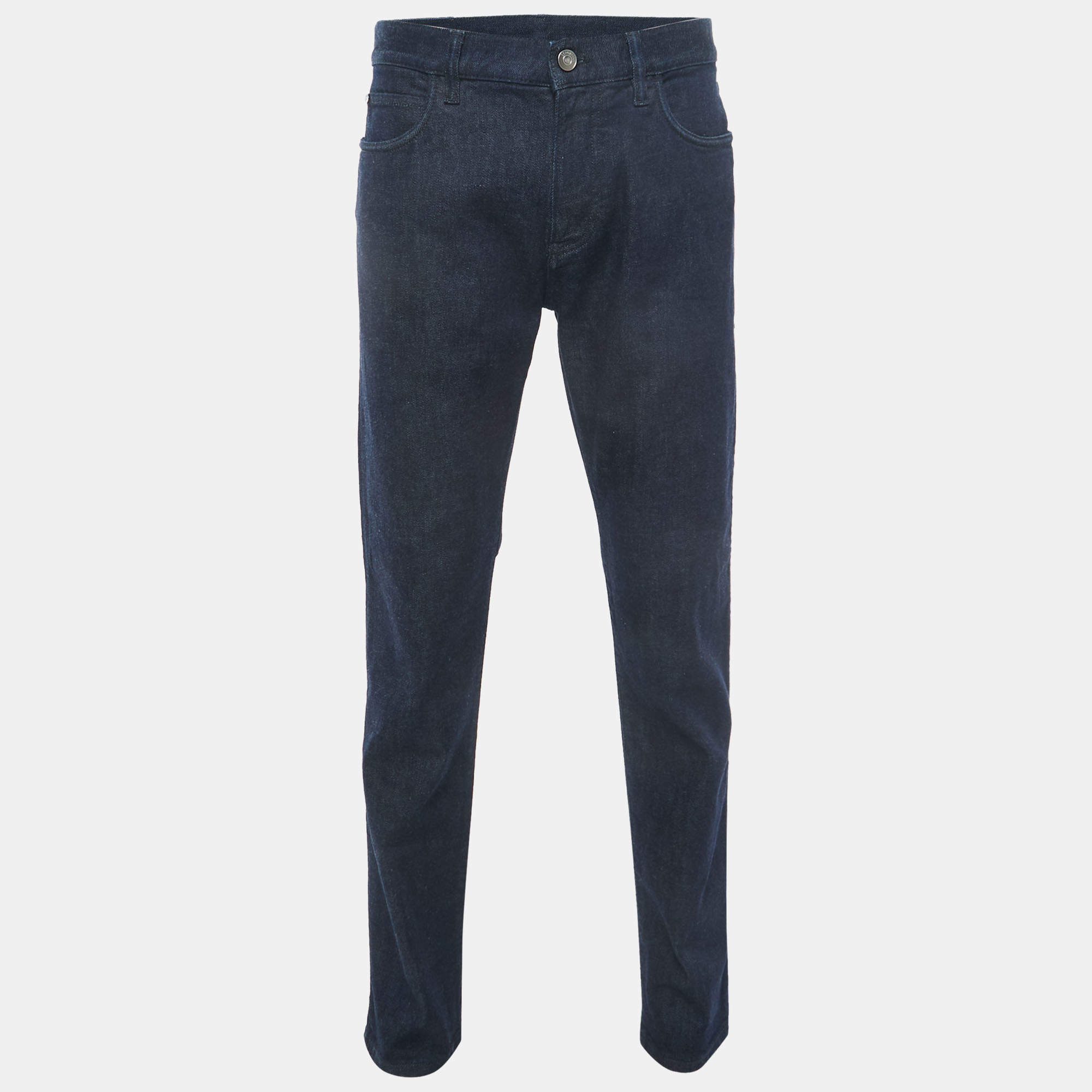 Pre Owned Loro Piana Dark Blue Kurashiki Denim Jeans XL Waist 36"