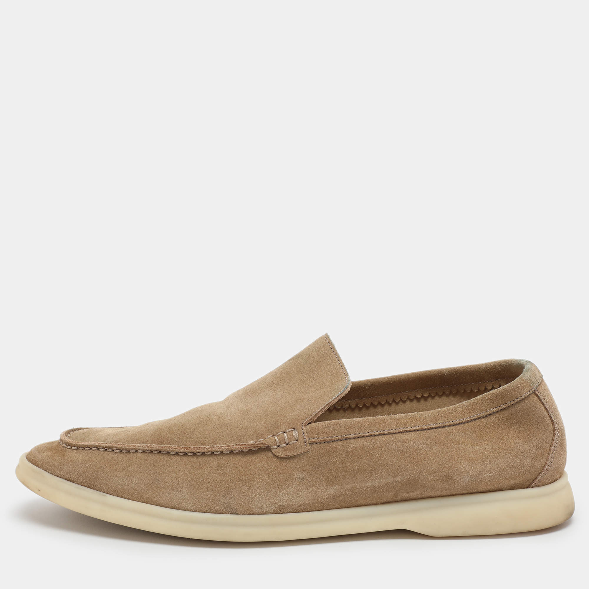 Pre Owned Loro Piana Beige Suede Summer Walk Loafers Size 43