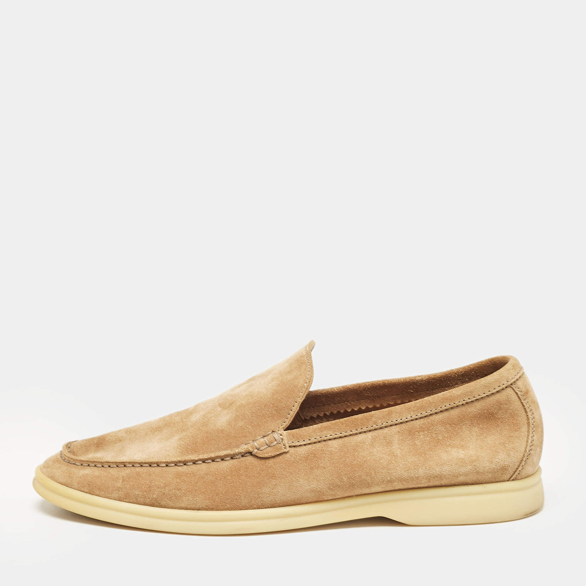 Pre Owned Loro Piana Brown Suede Summer Walk Loafers Size 40