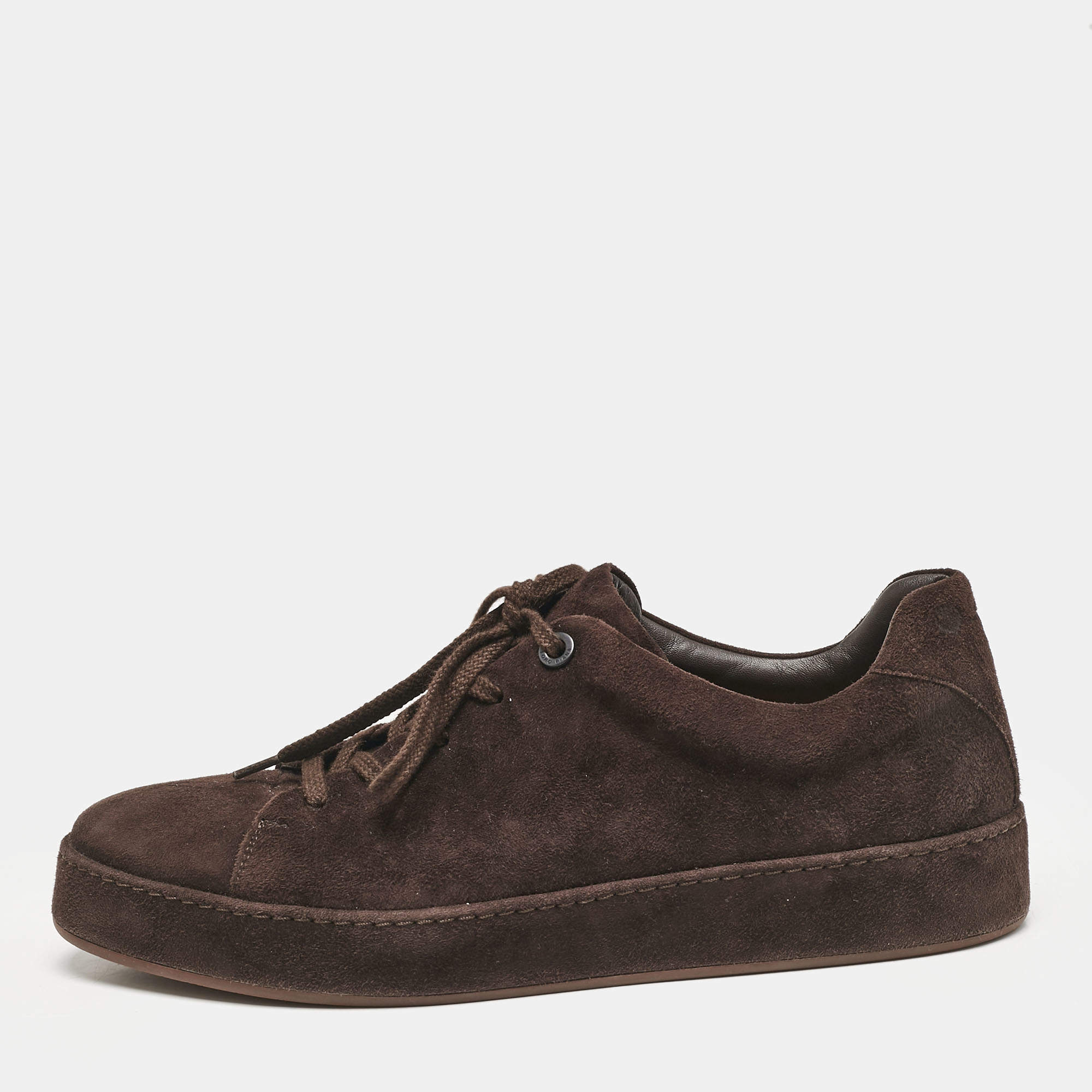 Loro Piana Brown Suede Nuages Sneakers Size 42