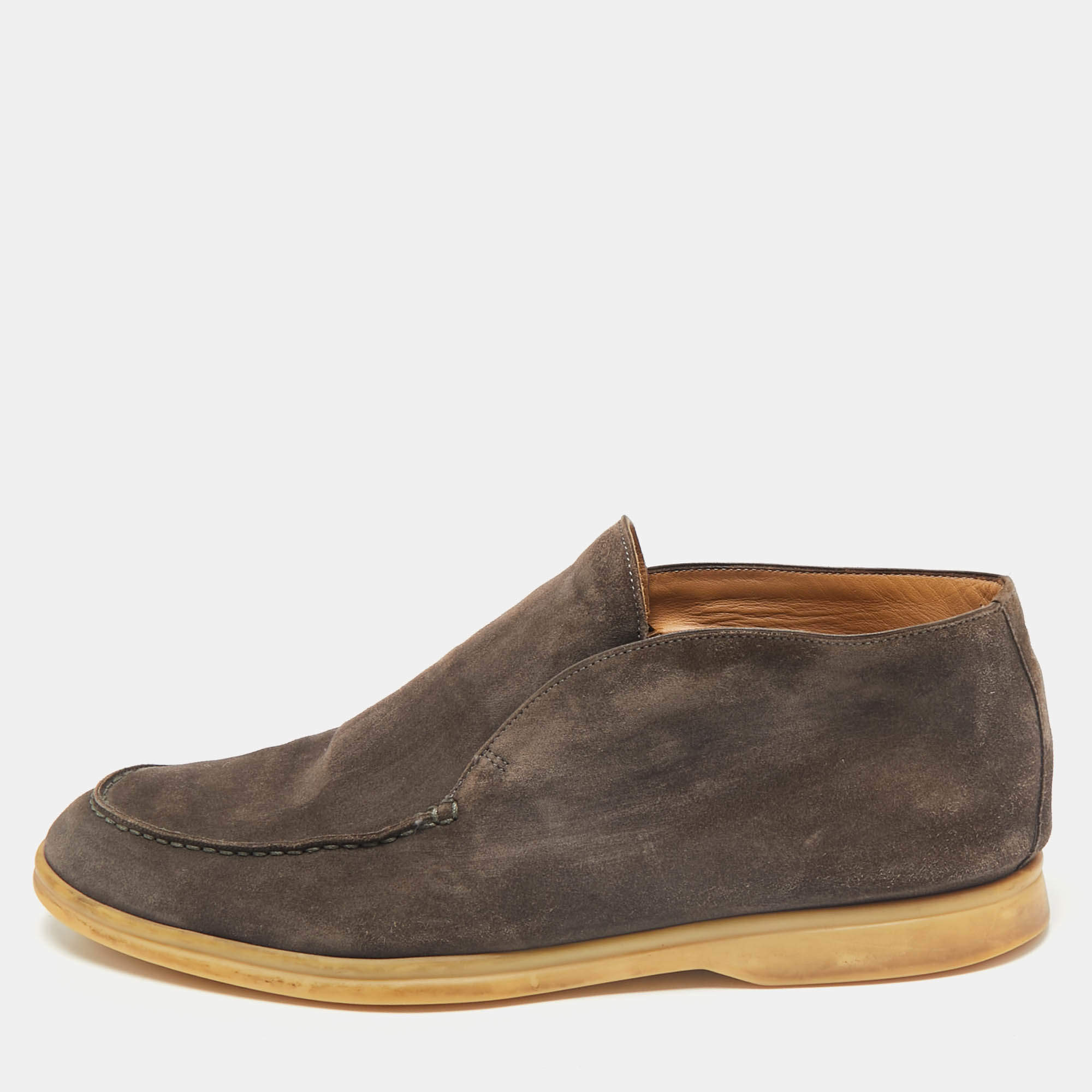 Loro Piana Brown Suede Open Walk Ankle Length Boots Size 42.5