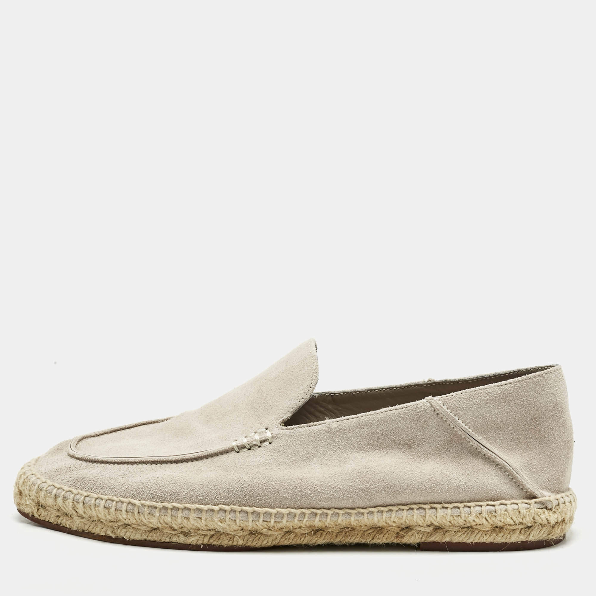 Pre Owned Loro Piana Grey Suede Seaside Walk Espadrilles Size 43