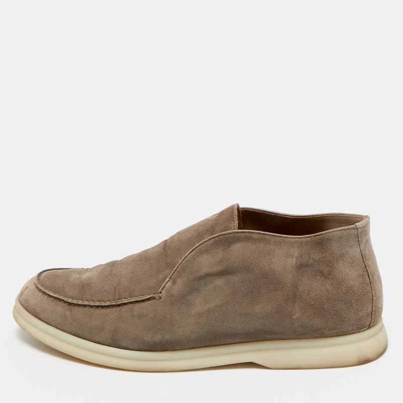 Pre Owned Loro Piana Brown Suede Open Walk Ankle Length Boots Size 39