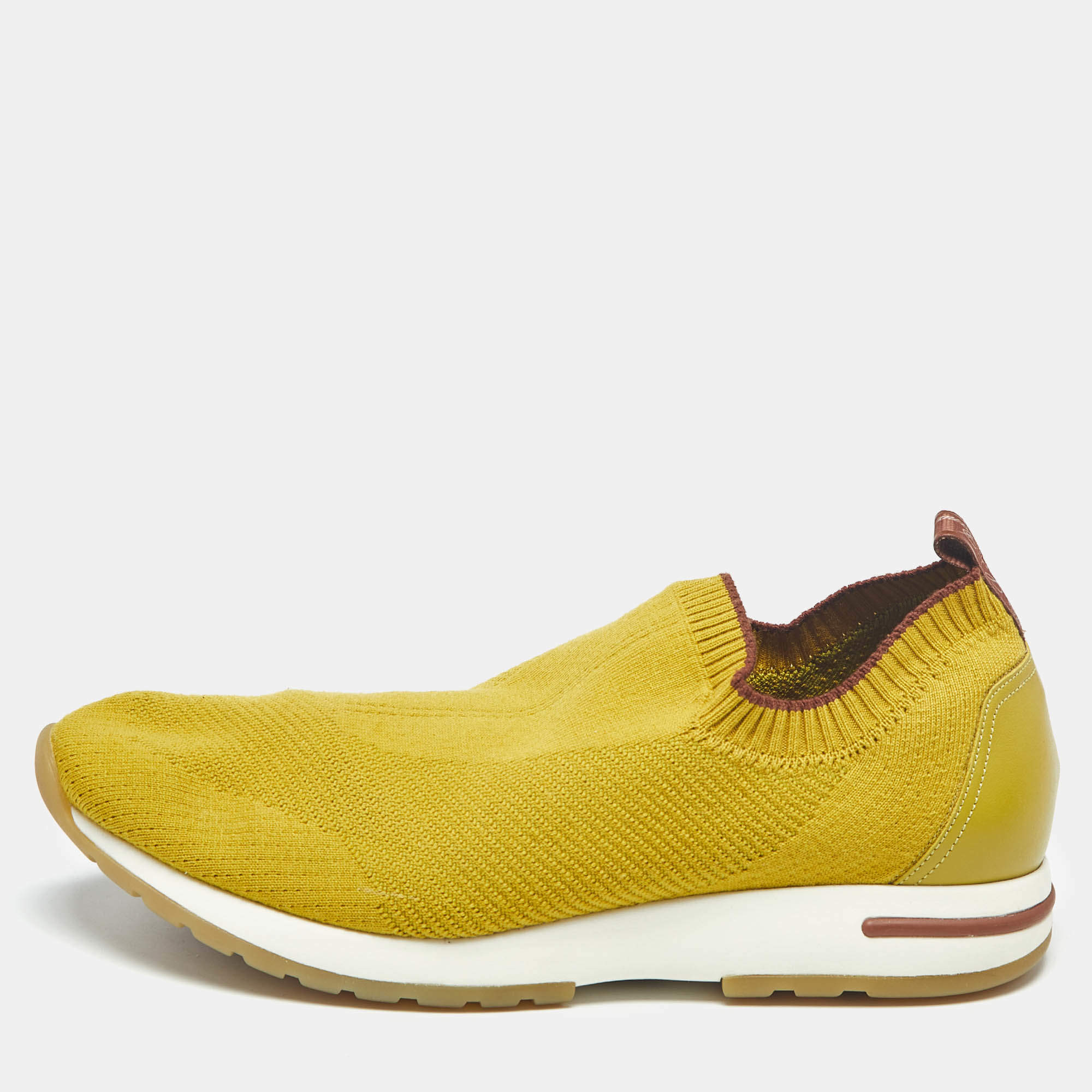 Pre Owned حذاء رياضي لورو بيانا منخفض من أعلى 360 إل بي فليكسي ووك نسيج بحياكة أصفر مقاس 41