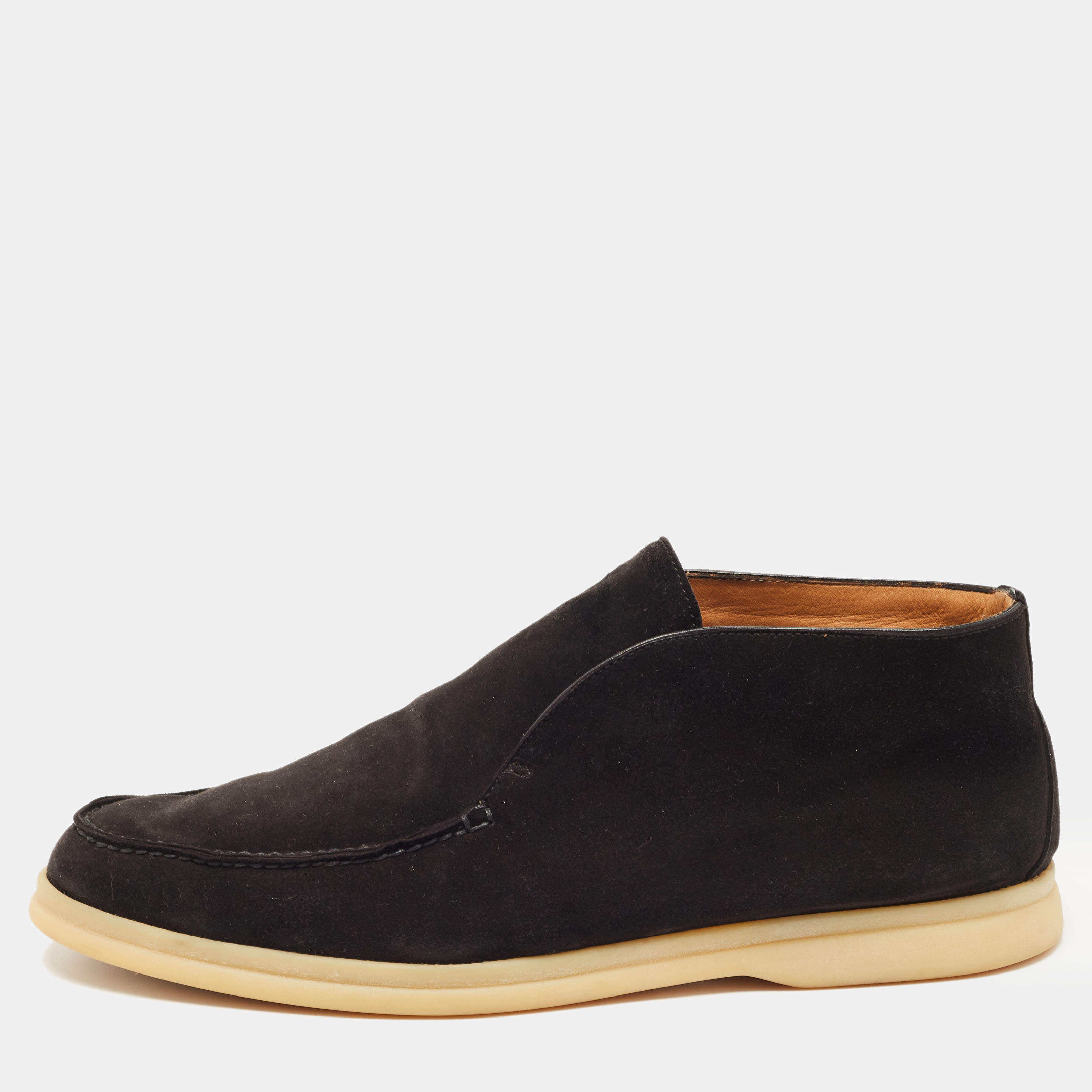 Loro Piana Black Suede Open Walk Boots Size 42