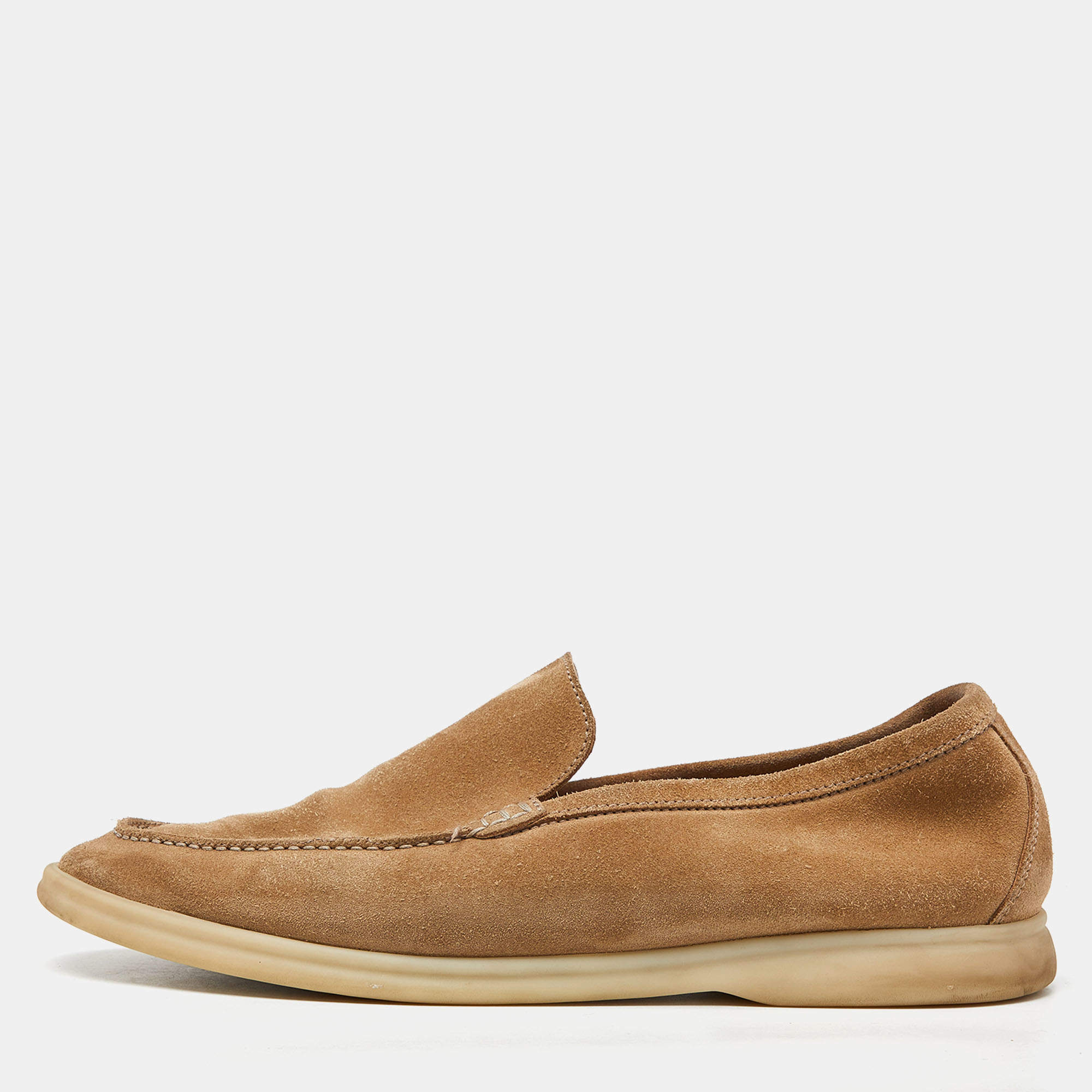 Loro Piana Brown Suede Summer Walk Loafers Size 43