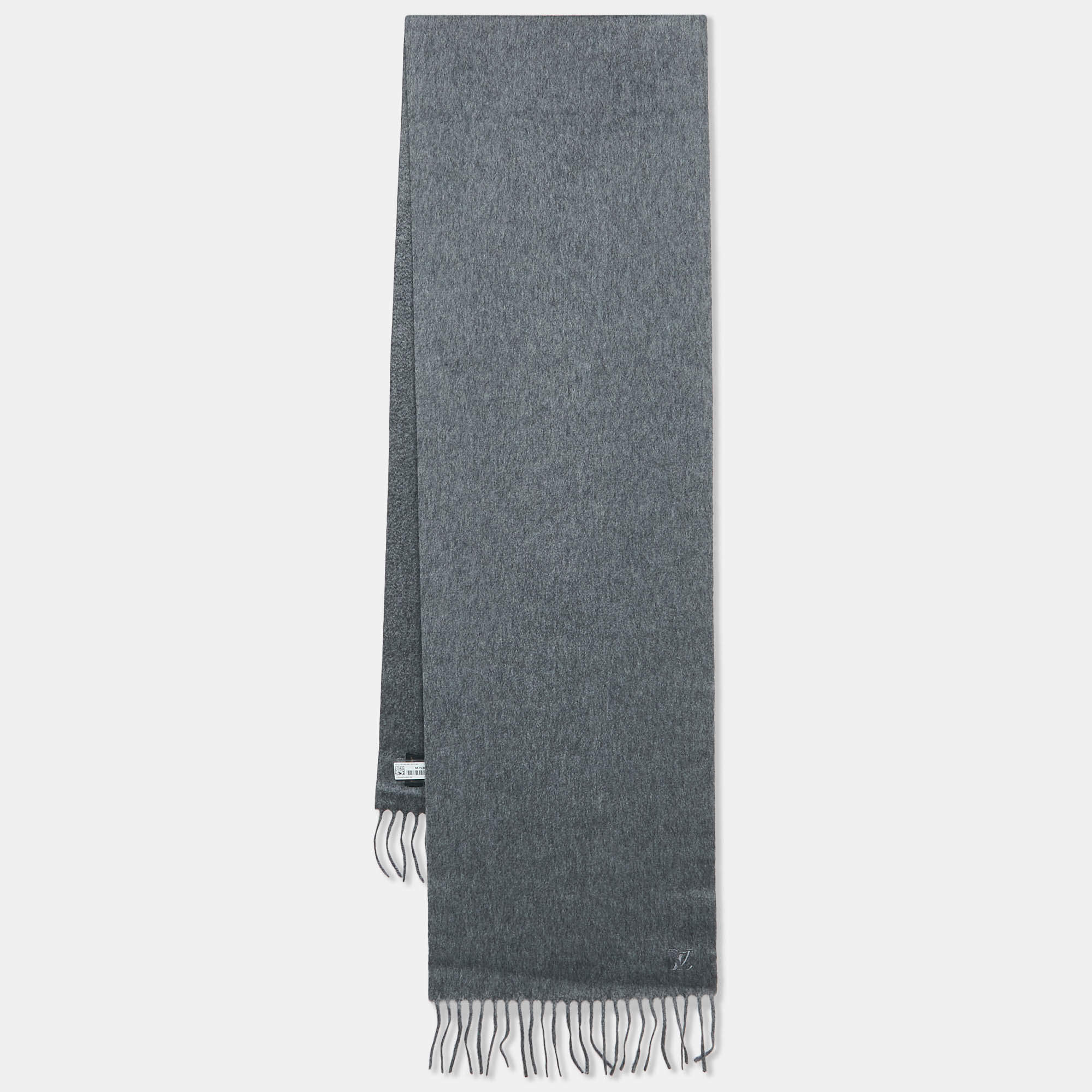 Louis Vuitton Grey Cashmere Jhelam Scarf
