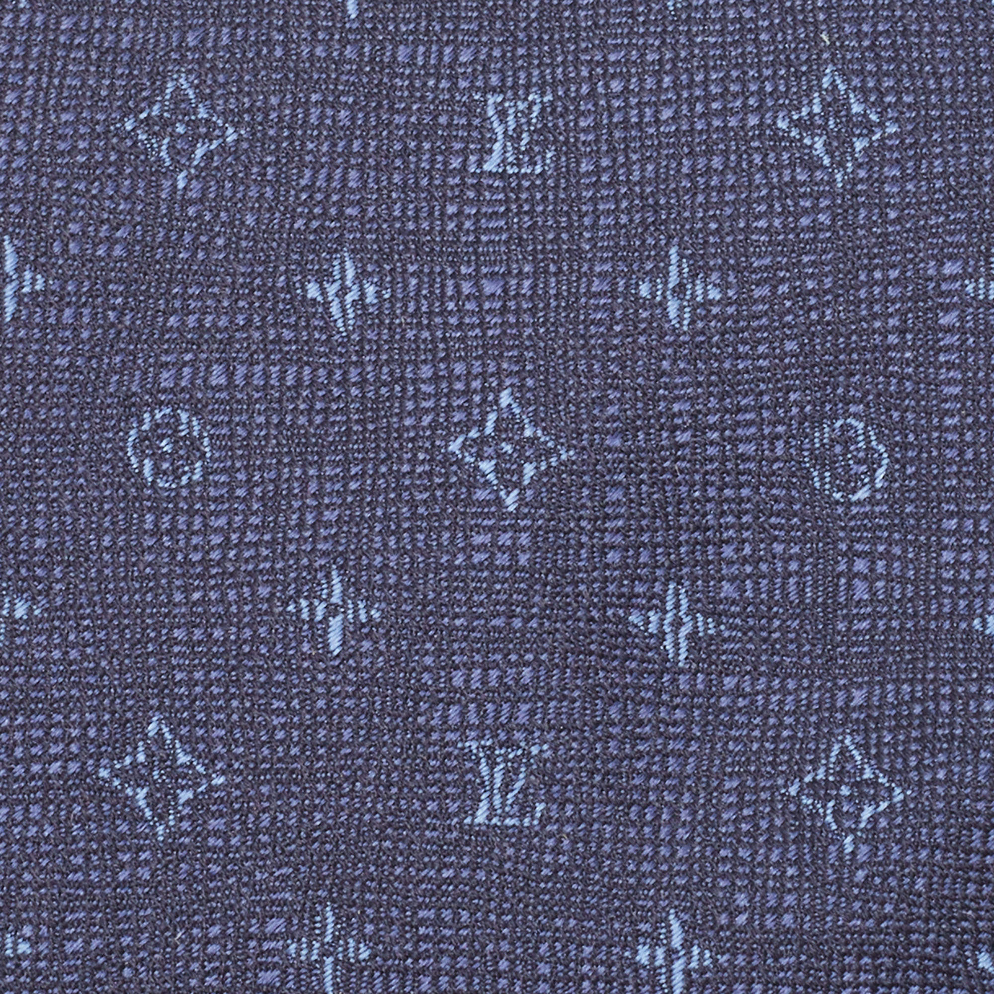 Louis Vuitton Navy Blue Monogram Jasper Silk Tie Louis Vuitton