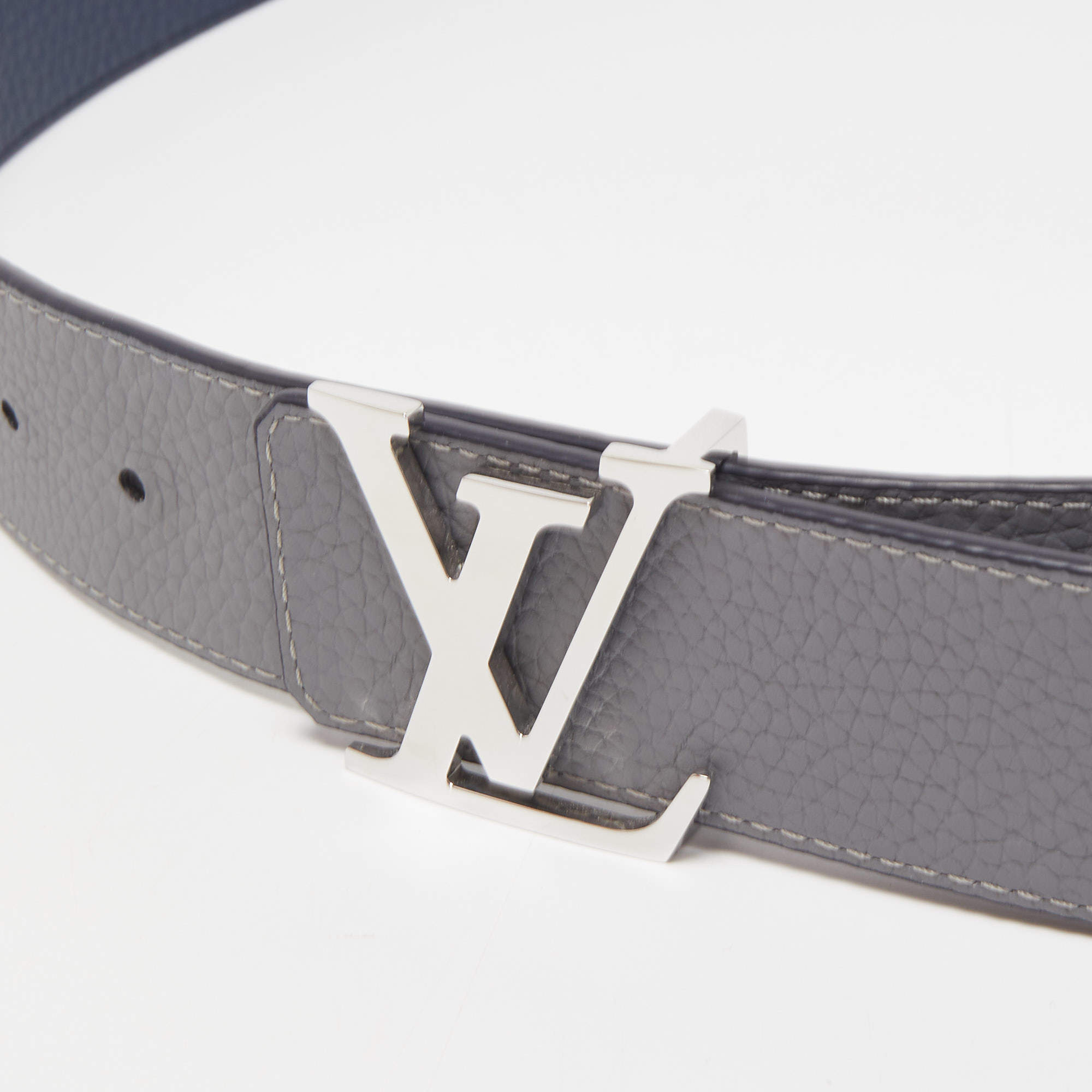 Initiales leather belt Louis Vuitton Blue size 100 cm in Leather - 38394263