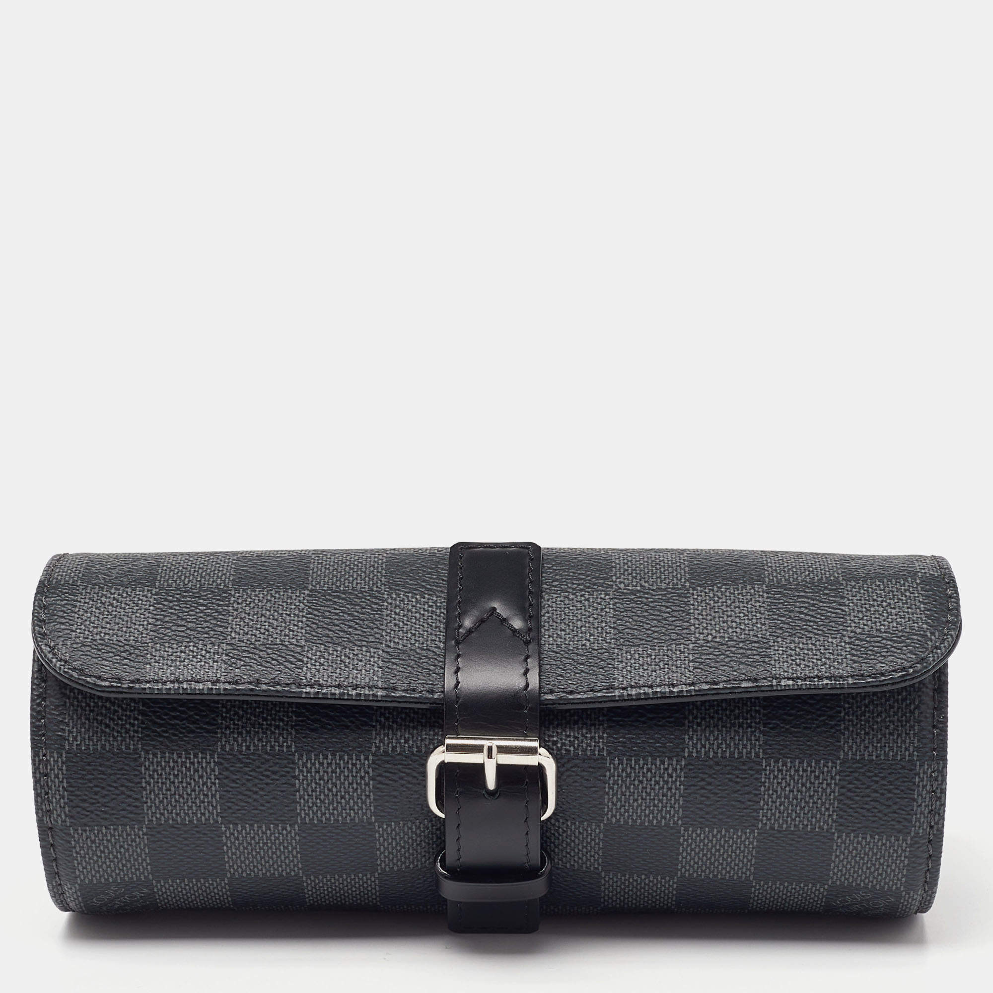 Designer Watch Case - Damier Graphite Canvas