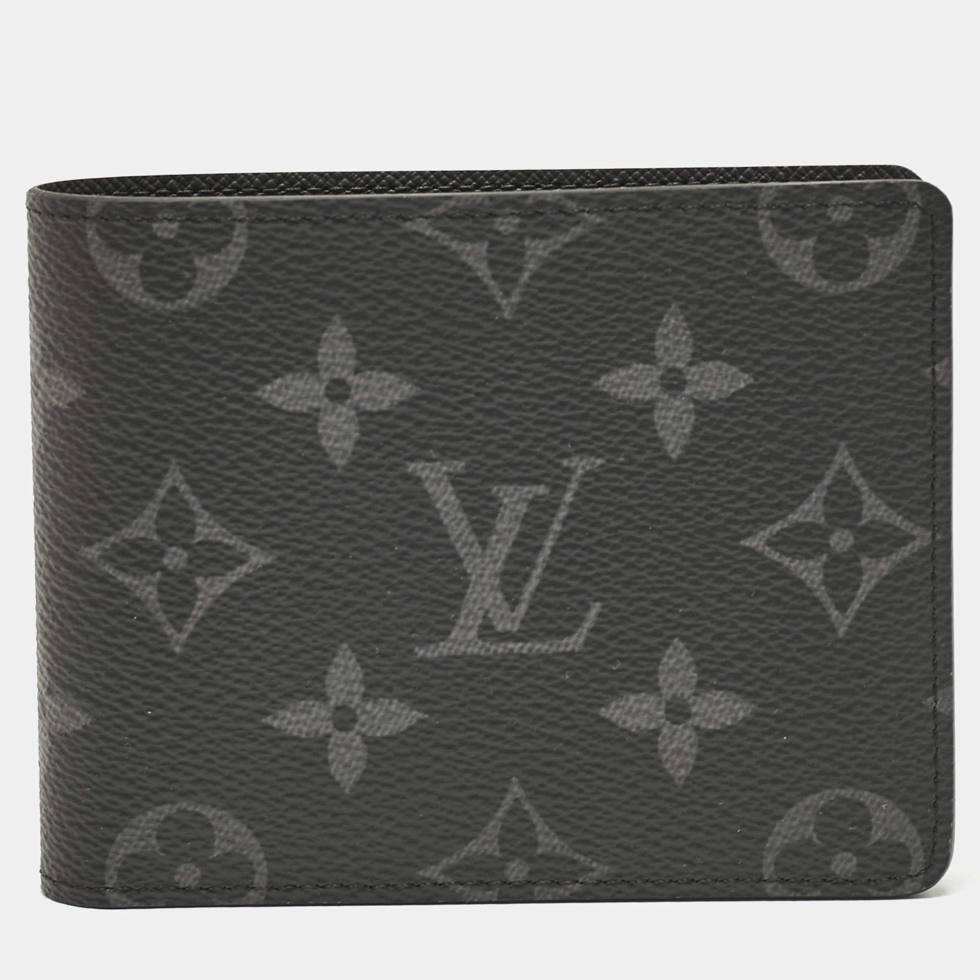 Pre Owned Louis Vuitton Monogram Eclipse Canvas Slender Wallet