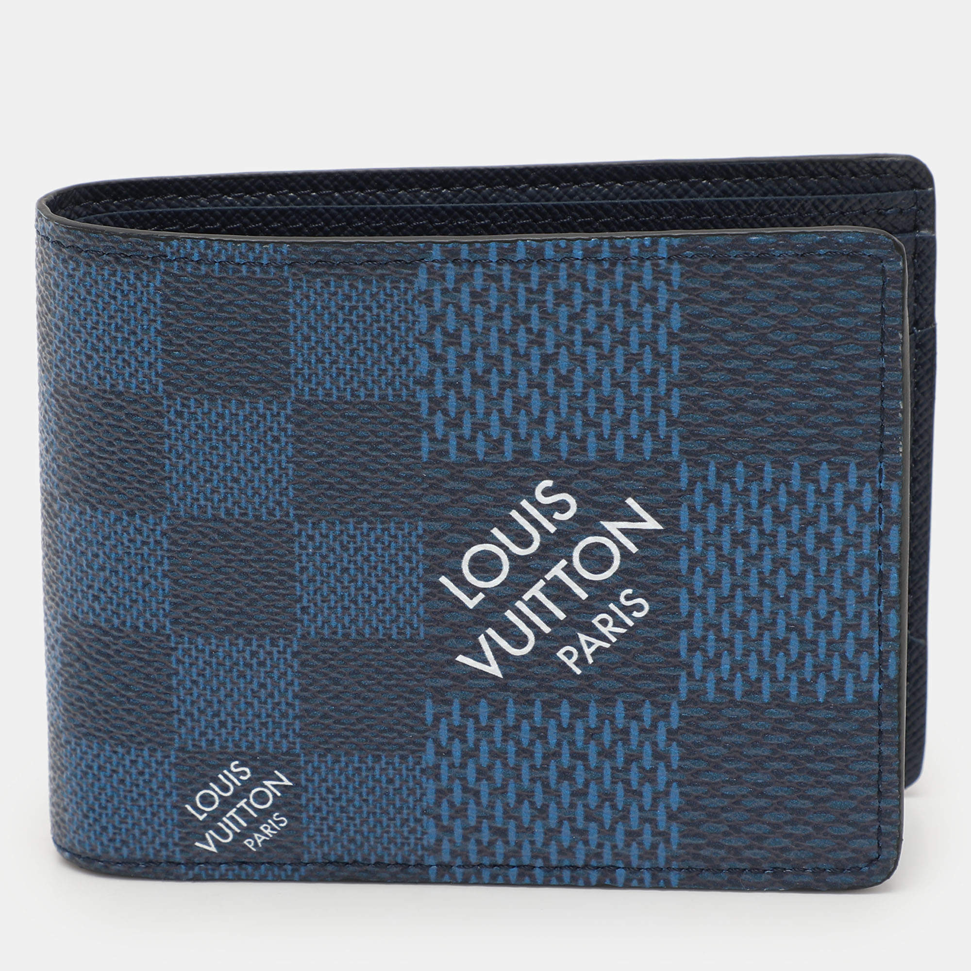 Louis Vuitton Navy Damier Graphite 3D Canvas Multiple Bifold Wallet