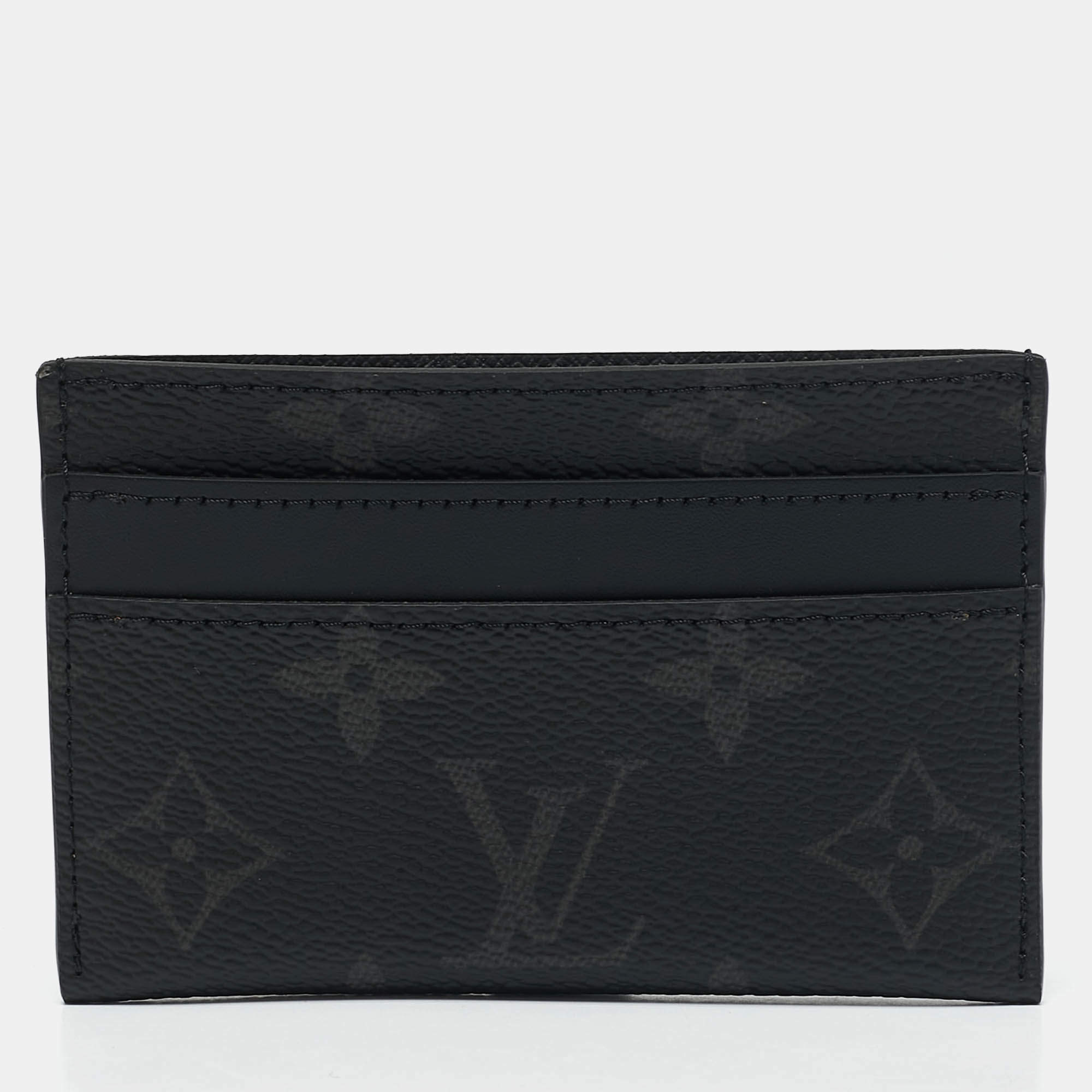 Pre Owned Louis Vuitton Monogram Eclipse Canvas Double Card Holder