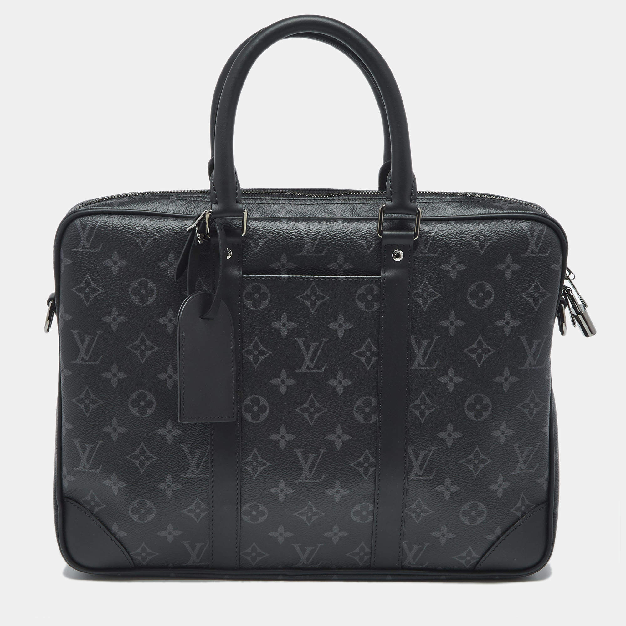 Pre Owned Louis Vuitton Monogram Eclipse Canvas Porte Documents Voyage PM Bag