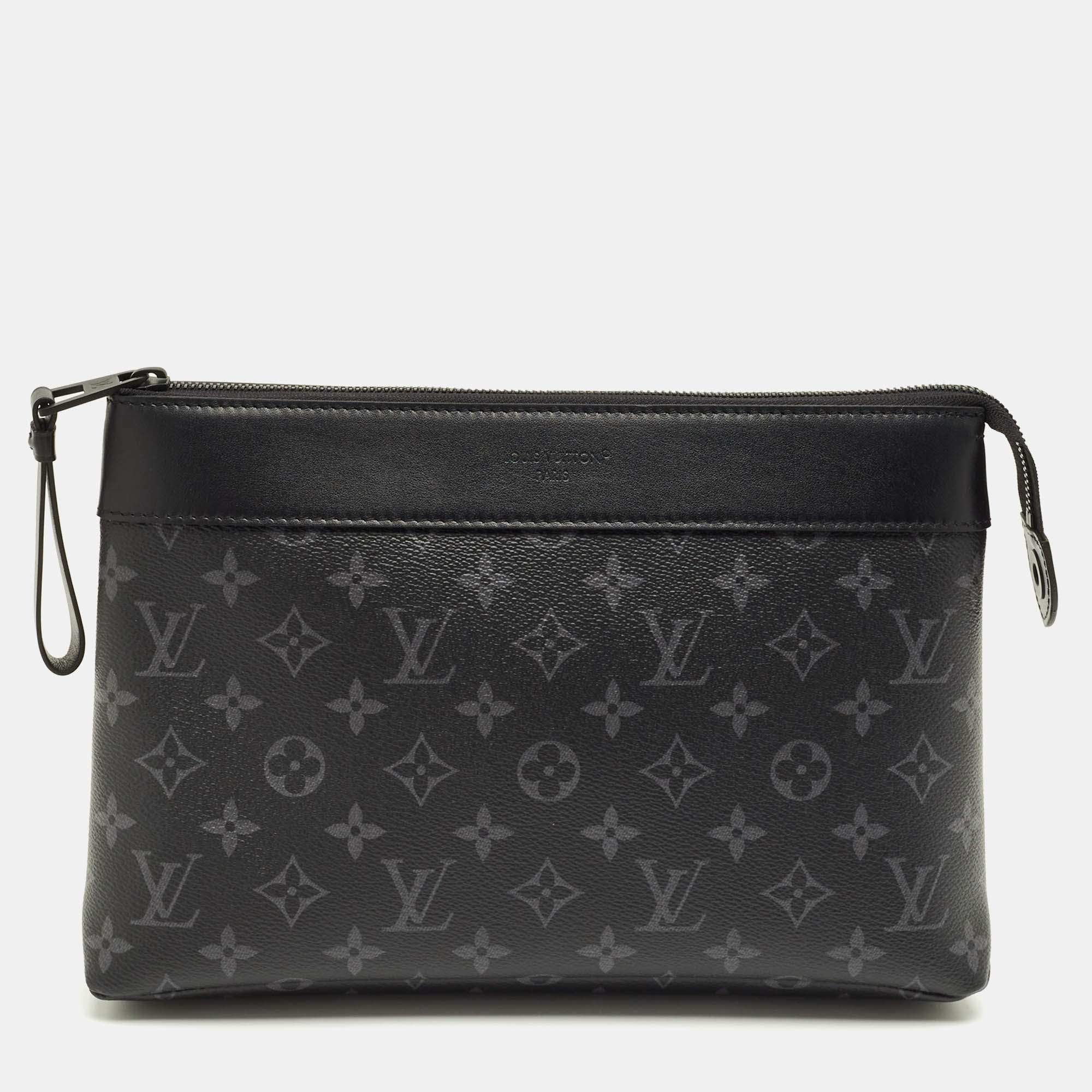 Pre Owned Louis Vuitton Monogram Eclipse Canvas Pochette Voyage Souple