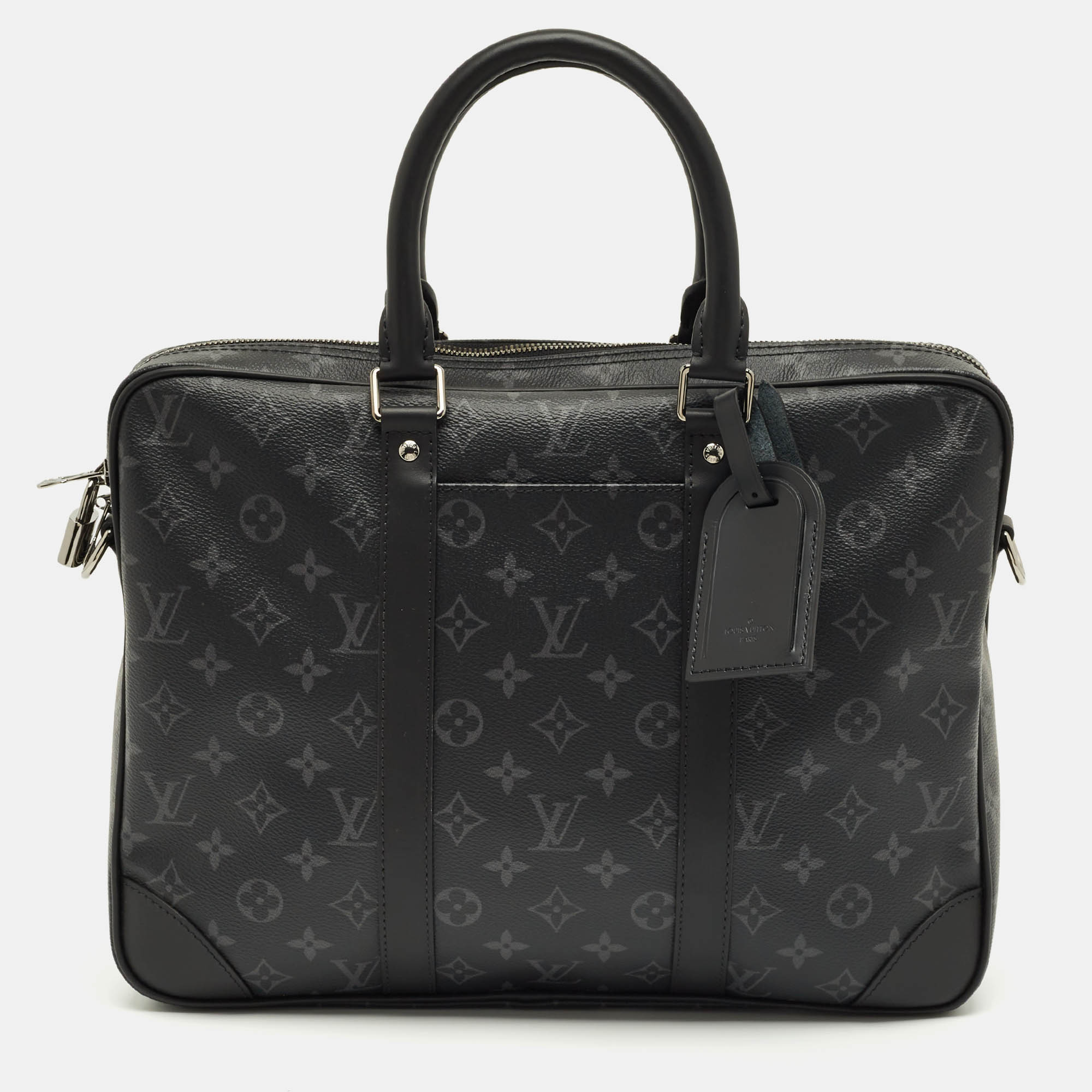 Pre Owned Louis Vuitton Monogram Eclipse Canvas Porte Documents Voyage PM Bag