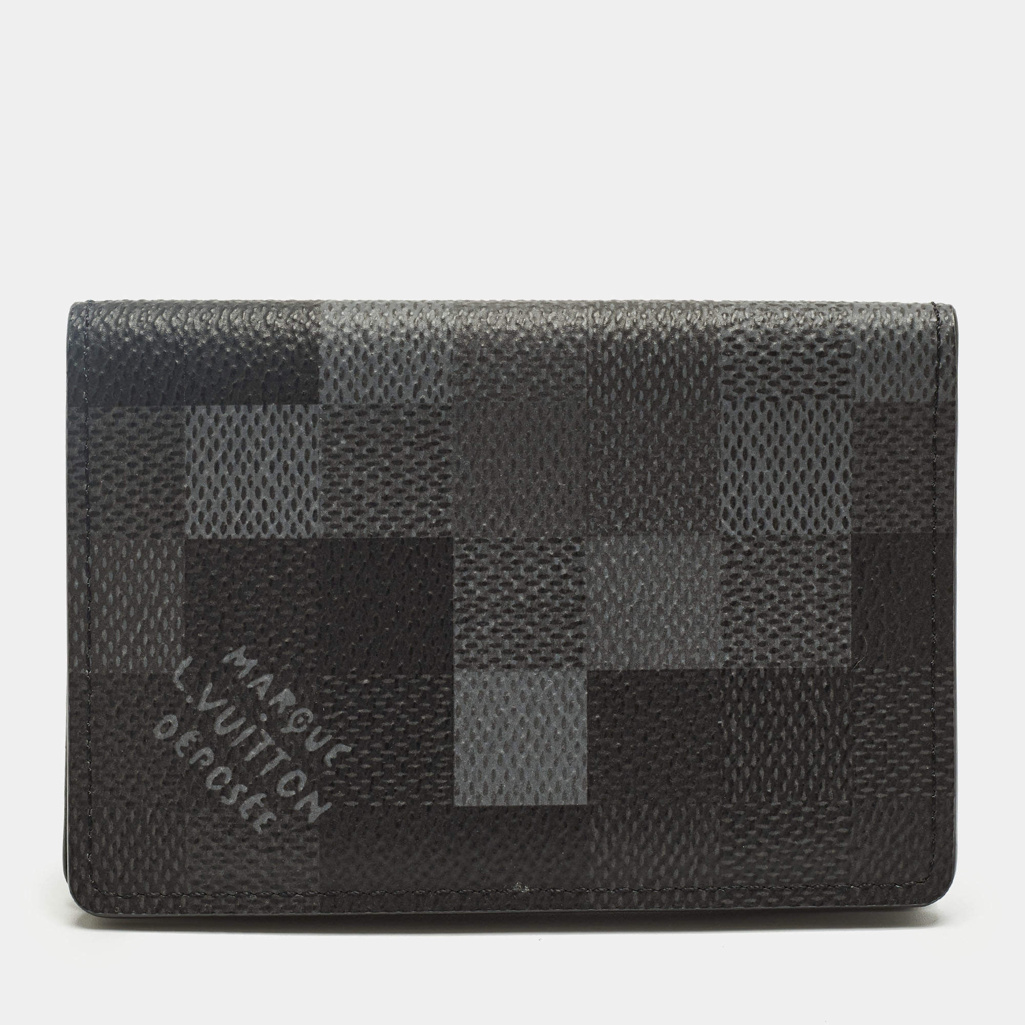 Pre Owned Louis Vuitton Black Damoflage Canvas Pocket Organizer