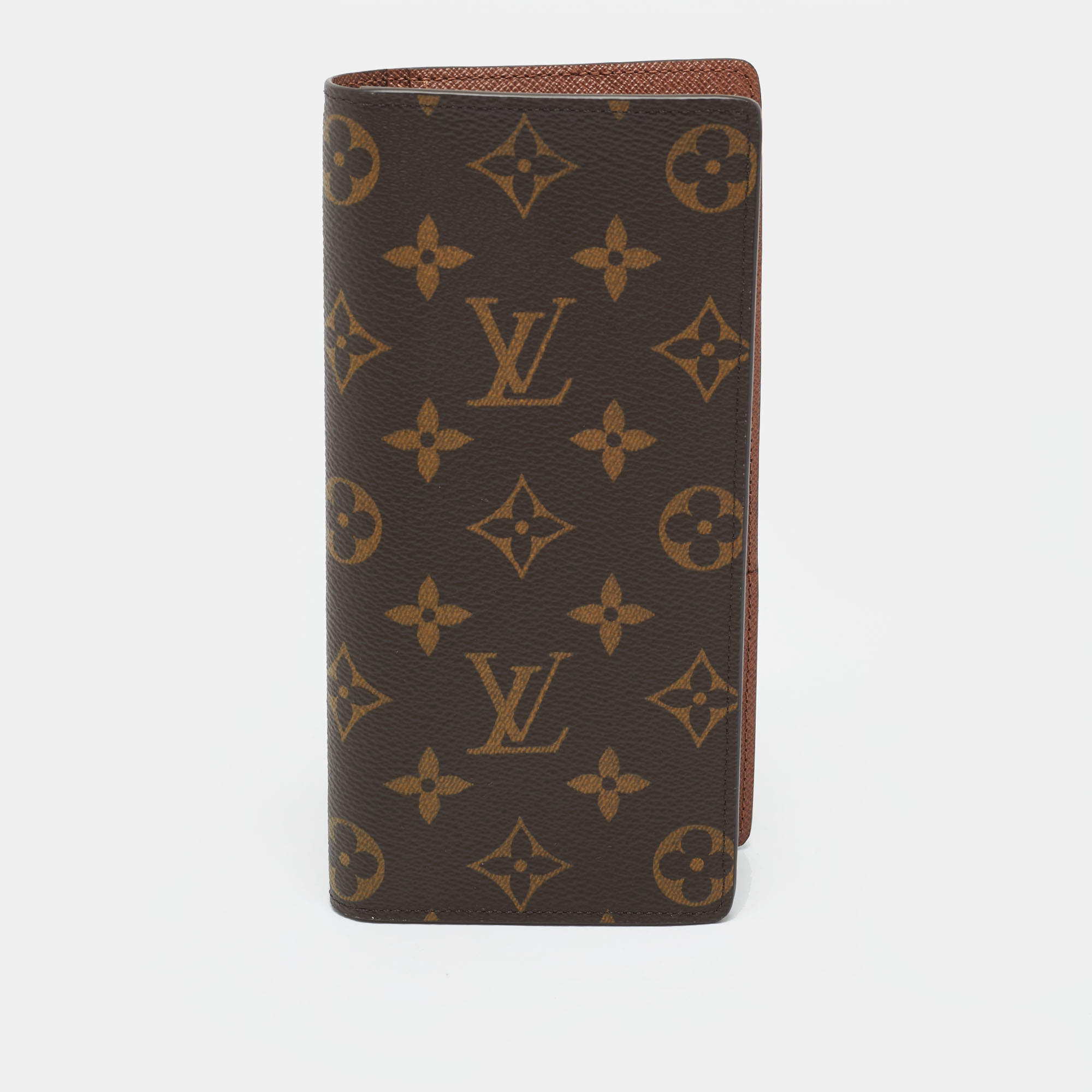 Pre Owned Louis Vuitton Brazza Monogram Canvas Long Wallet