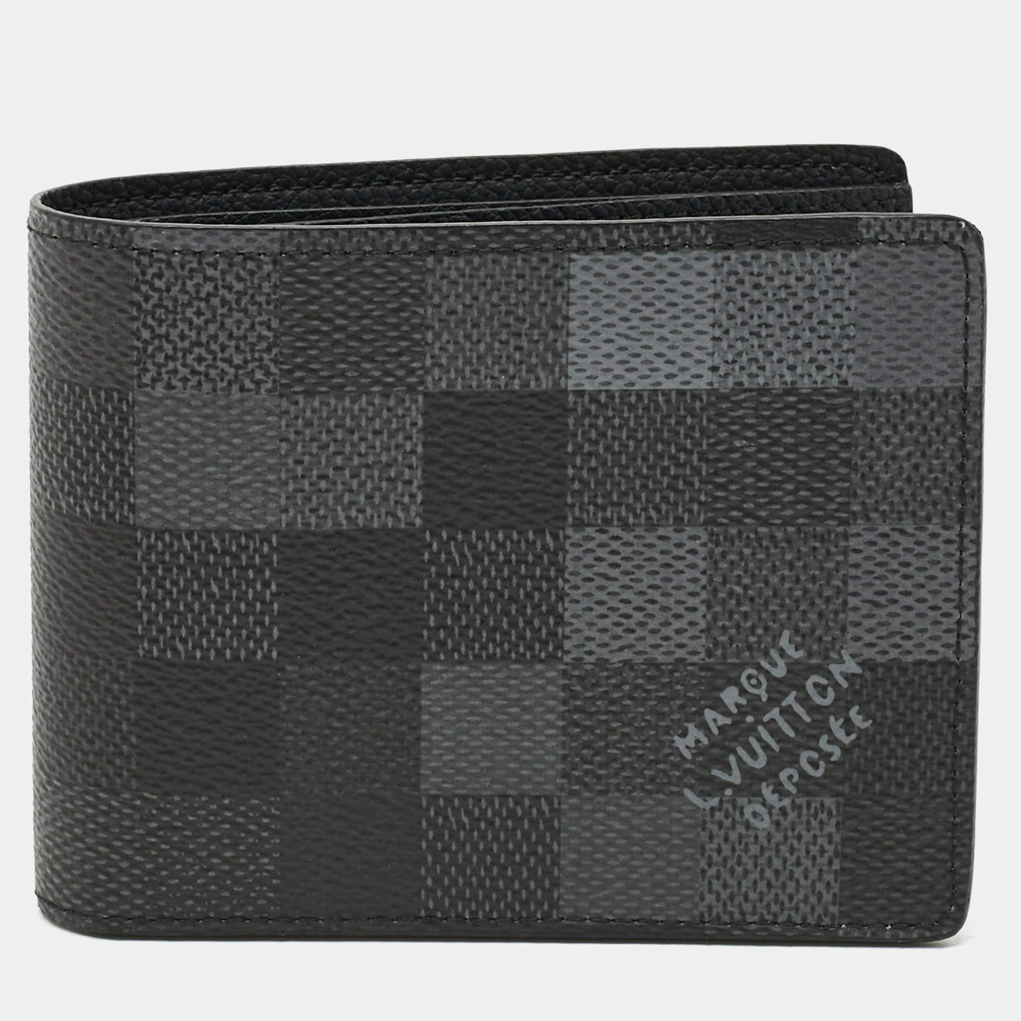 Pre Owned Louis Vuitton Slender Damoflage Canvas Wallet