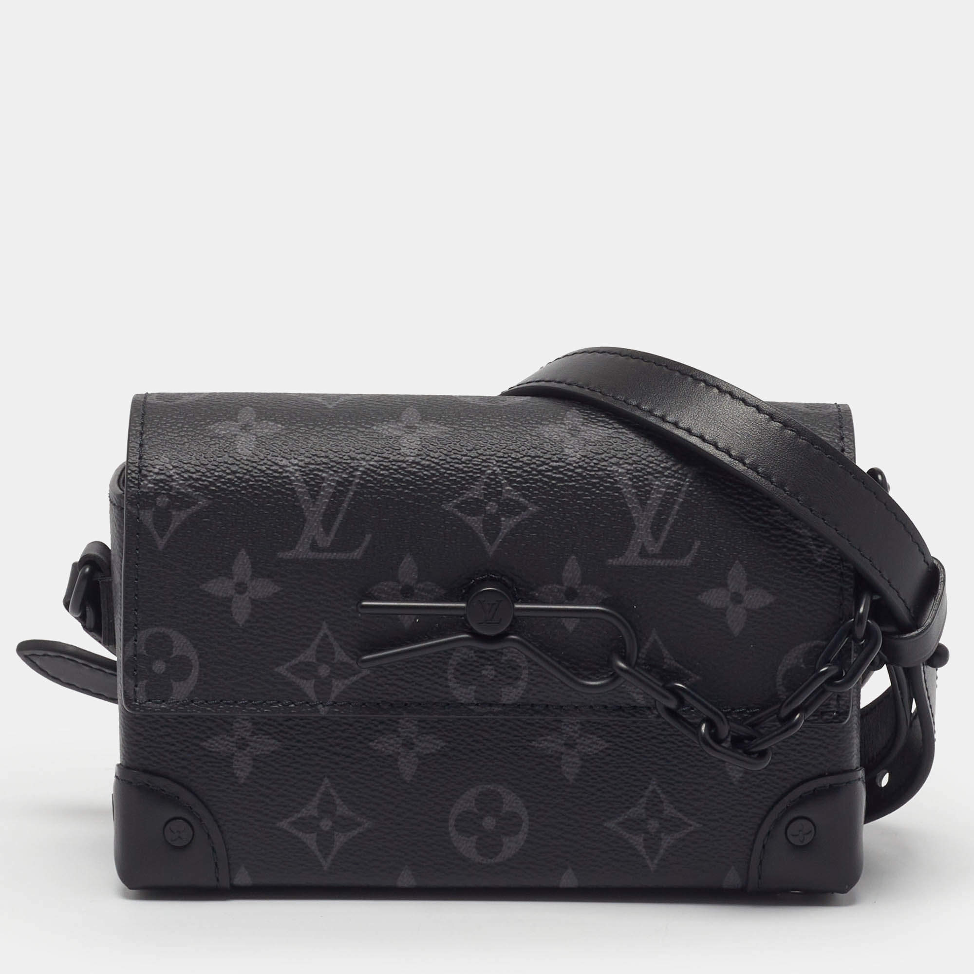 Pre Owned Louis Vuitton Steamer Monogram Eclipse Canvas Wearable Wallet