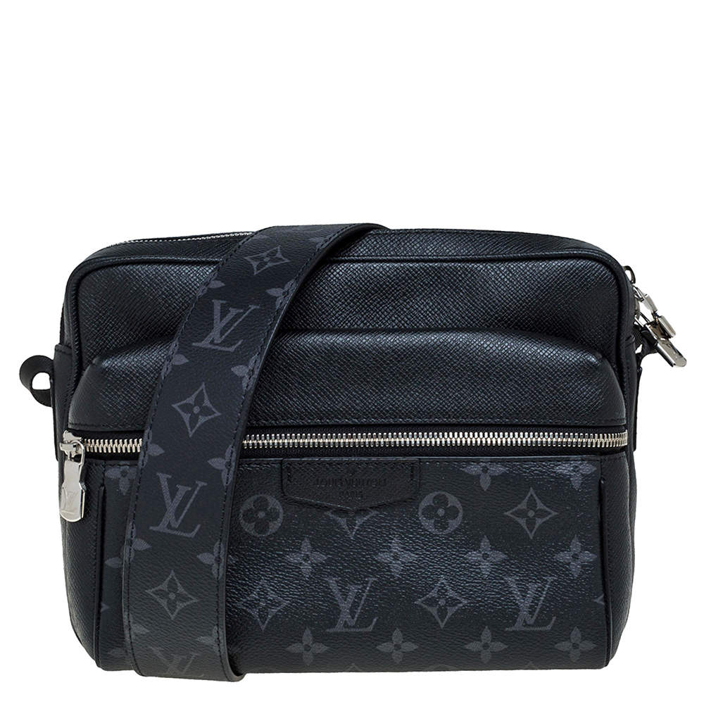 Louis Vuitton Black Taiga Leather and Monogram Eclipse Canvas Outdoor ...