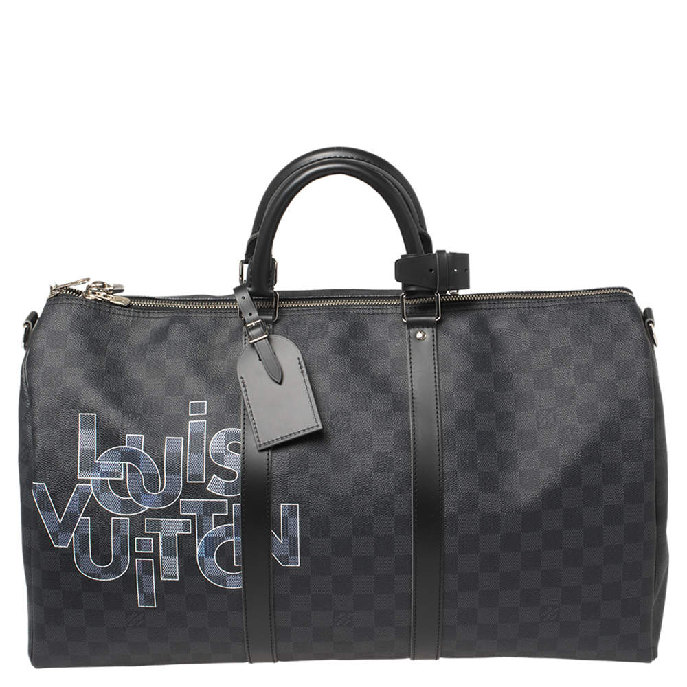 Louis Vuitton Damier Graphite Canvas Keepall Bandouliere 50 Bag