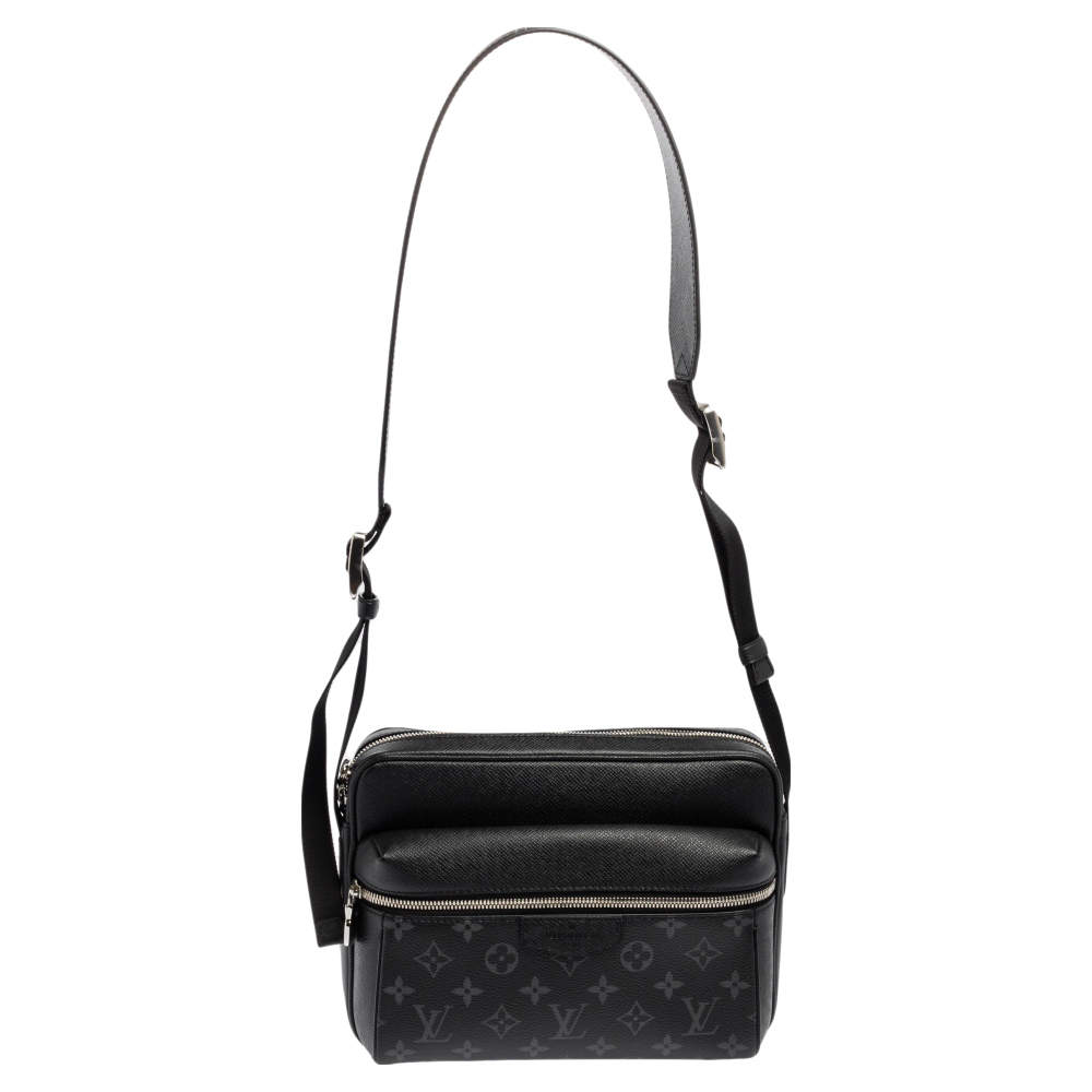 Louis Vuitton Black Taiga Leather and Monogram Eclipse Canvas Outdoor  Messenger Bag