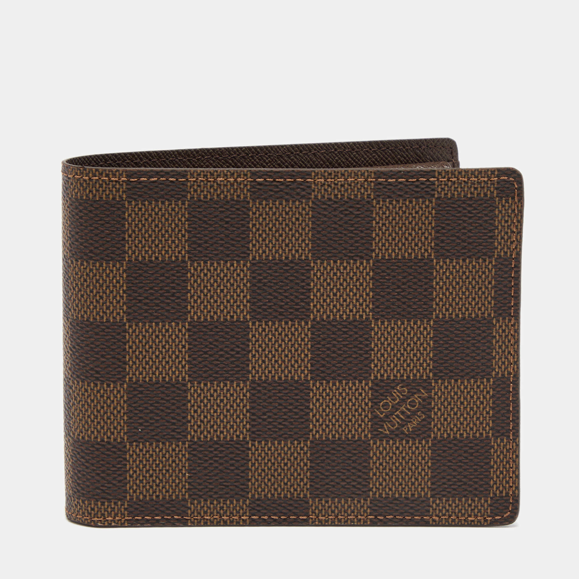 Pre Owned Louis Vuitton Damier Ebene Canvas Bifold Wallet