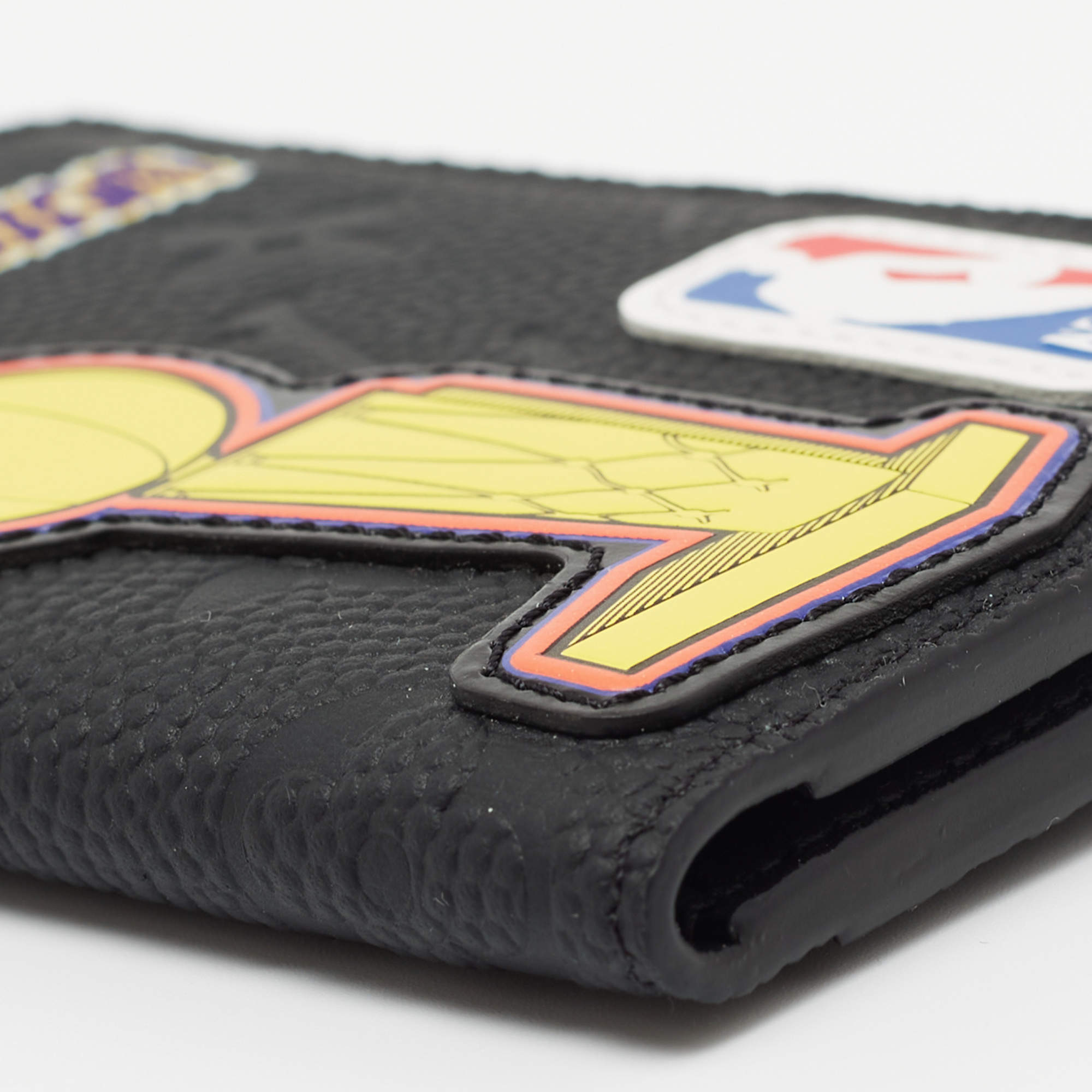 Louis Vuitton NBA Black Leather Monogram Patches Logo Pocket Organizer  Wallet