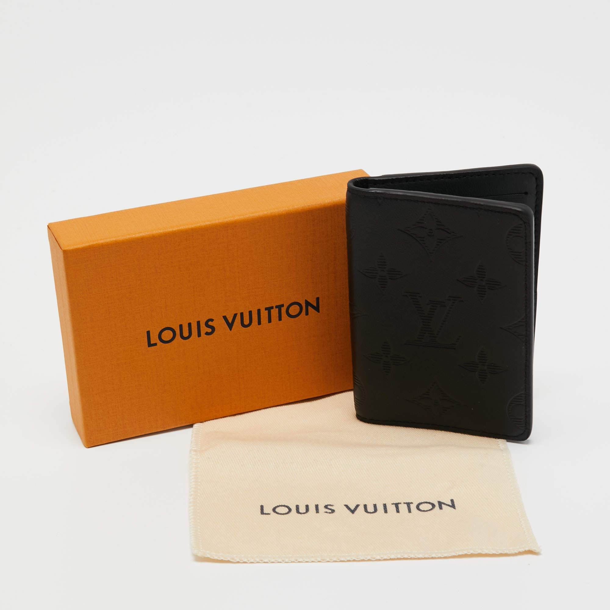 Louis Vuitton Pocket Organizer Monogram Shadow Leather Black 2318791