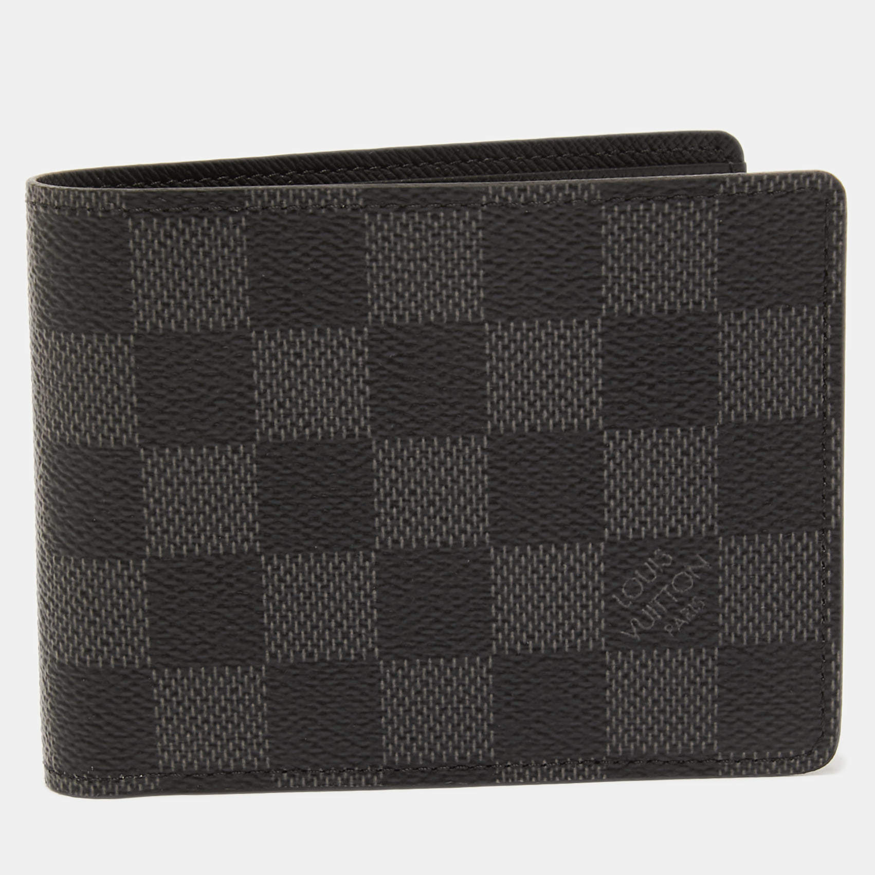 Pre Owned Louis Vuitton Damier Graphite Canvas Slender Wallet