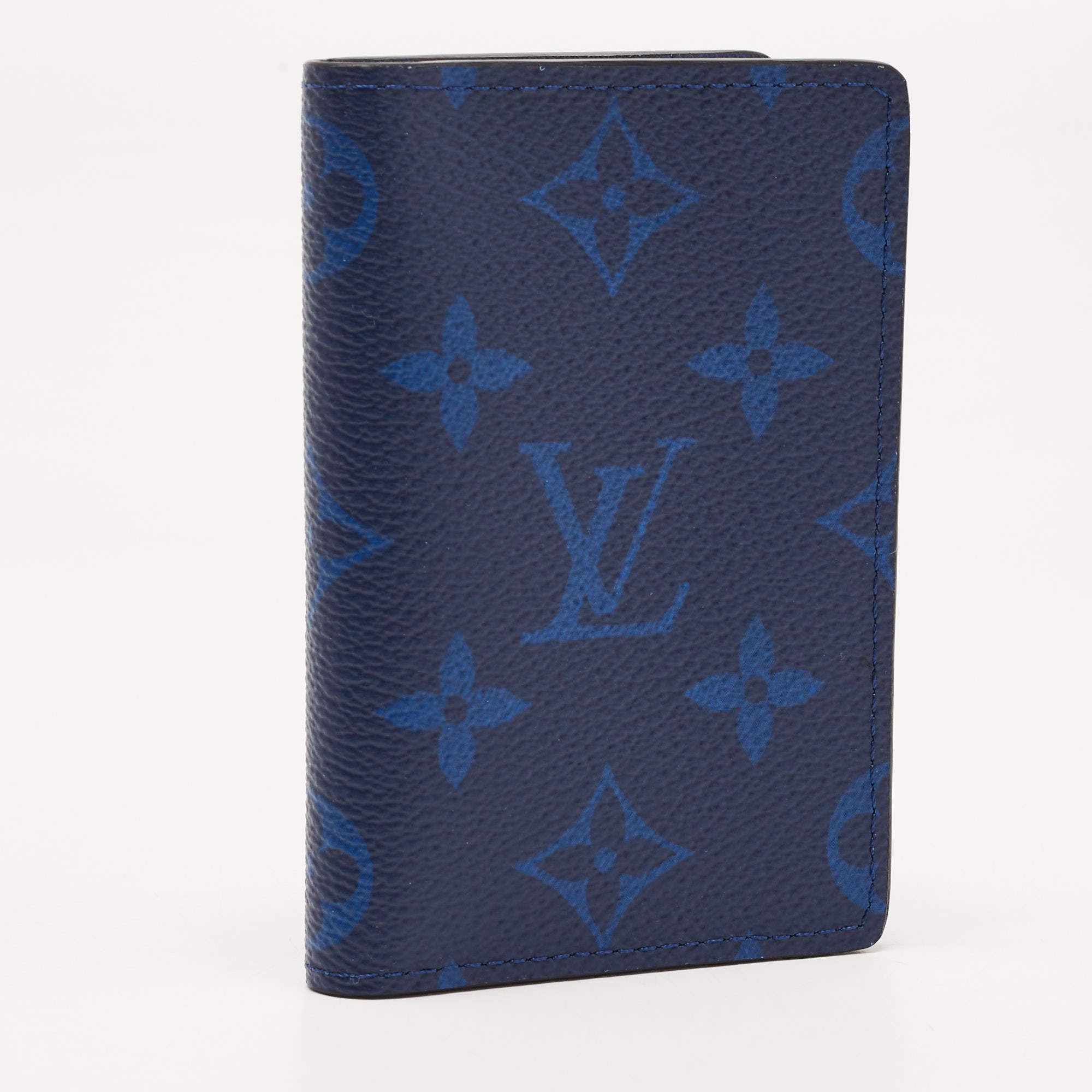 Louis Vuitton Pocket Organizer Monogram Pacific Taiga Blue in Taiga  Leather/Coated Canvas with Silver-tone - US
