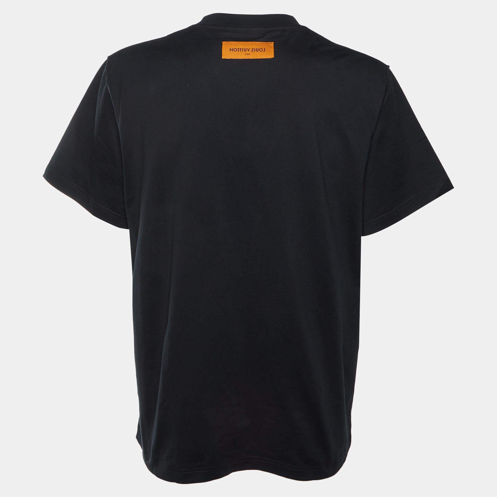 LOUISVUITTON ロンT Louis Vuitton Midnight Blue LV Forever Print Cotton Crew Neck T