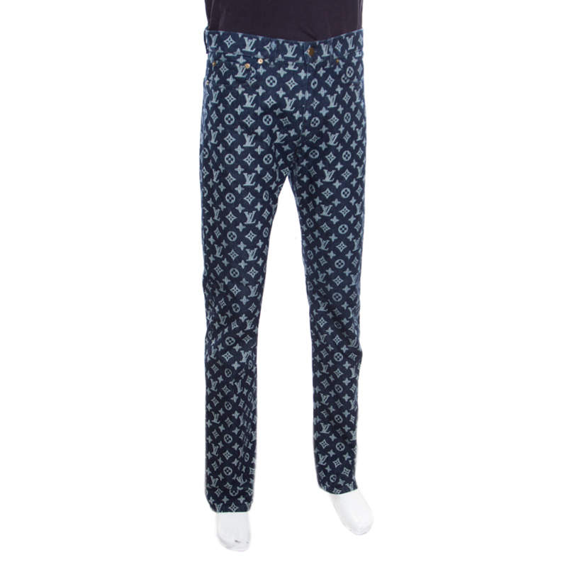 Louis Vuitton X Kim Jones Indigo Monogram Denim Regular Fit Jeans M Louis  Vuitton | TLC