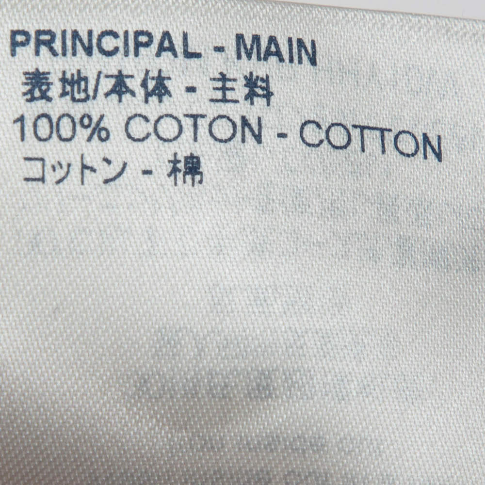 Louis Vuitton White Cotton 3D Patched Pocket Half Zipped Hoodie S