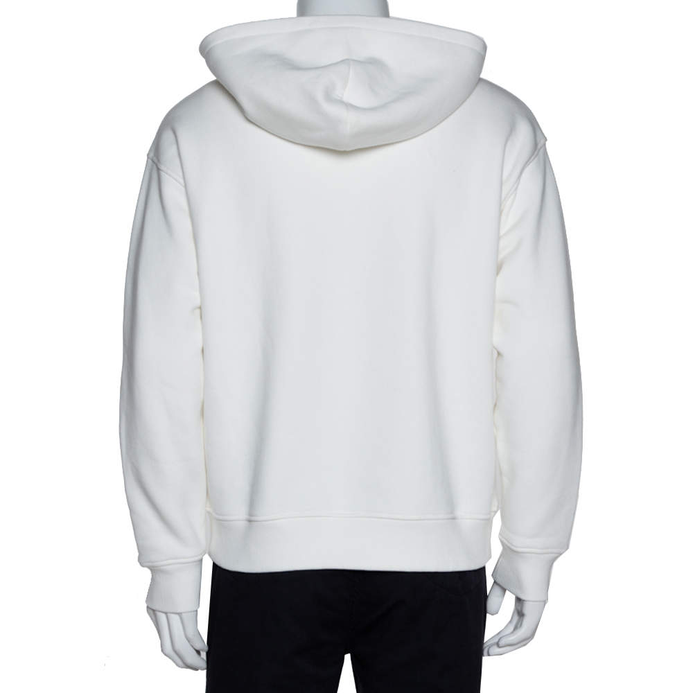 Louis Vuitton White Cotton 3D Patched Pocket Half Zipped Hoodie S Louis  Vuitton