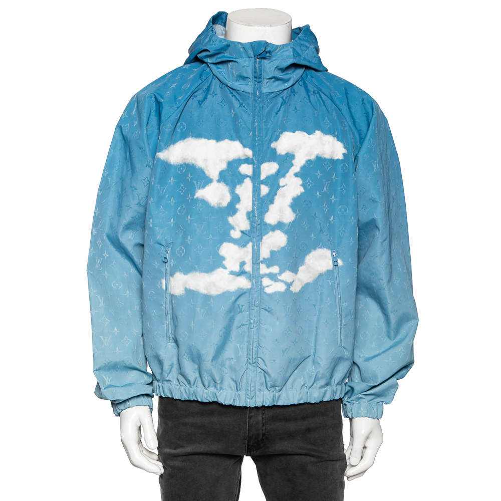 Louis Vuitton Blue Sky Printed Synthetic Hooded Jacket XXL