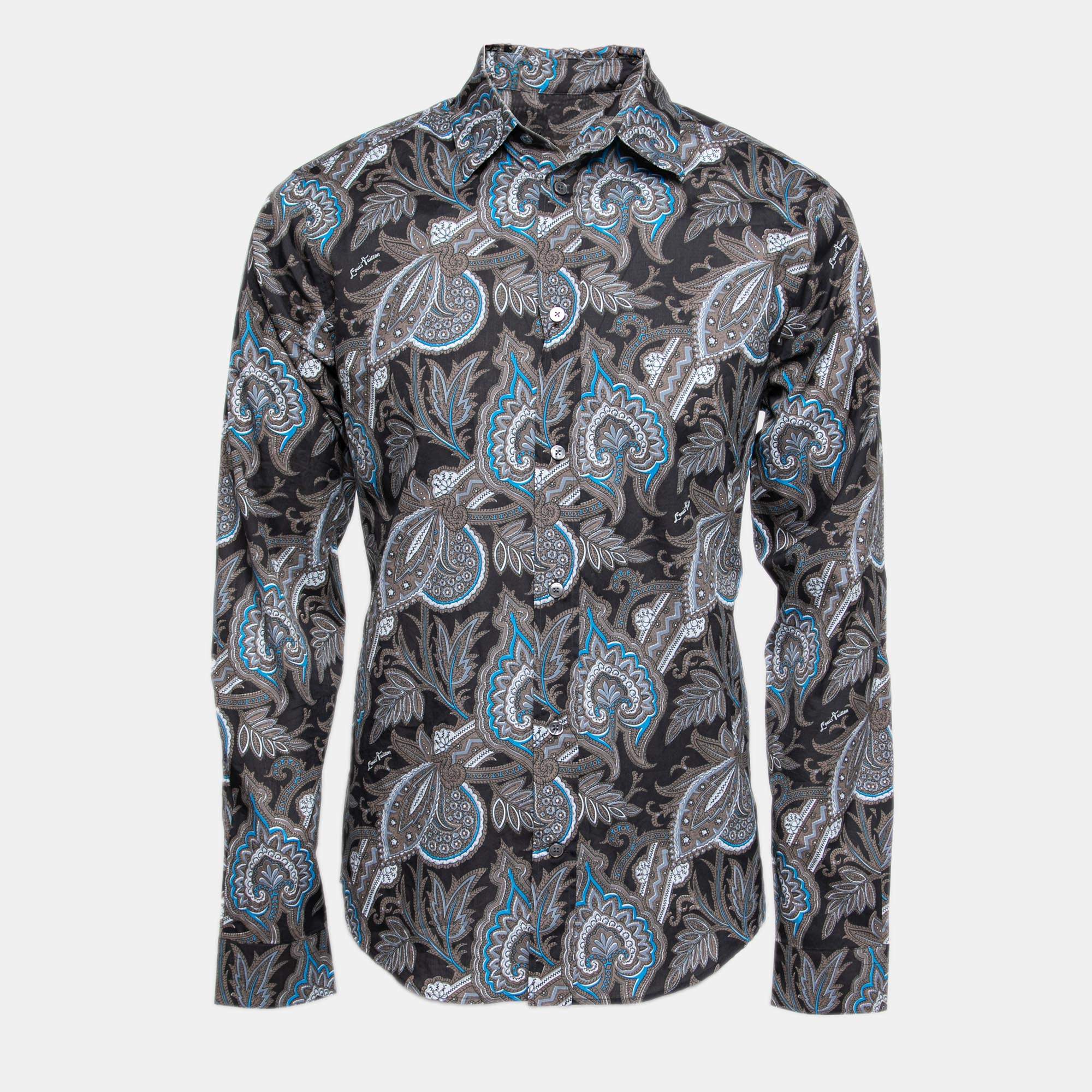Louis Vuitton Blue Paisley Print Cotton Full Sleeves Button Front Shirt L