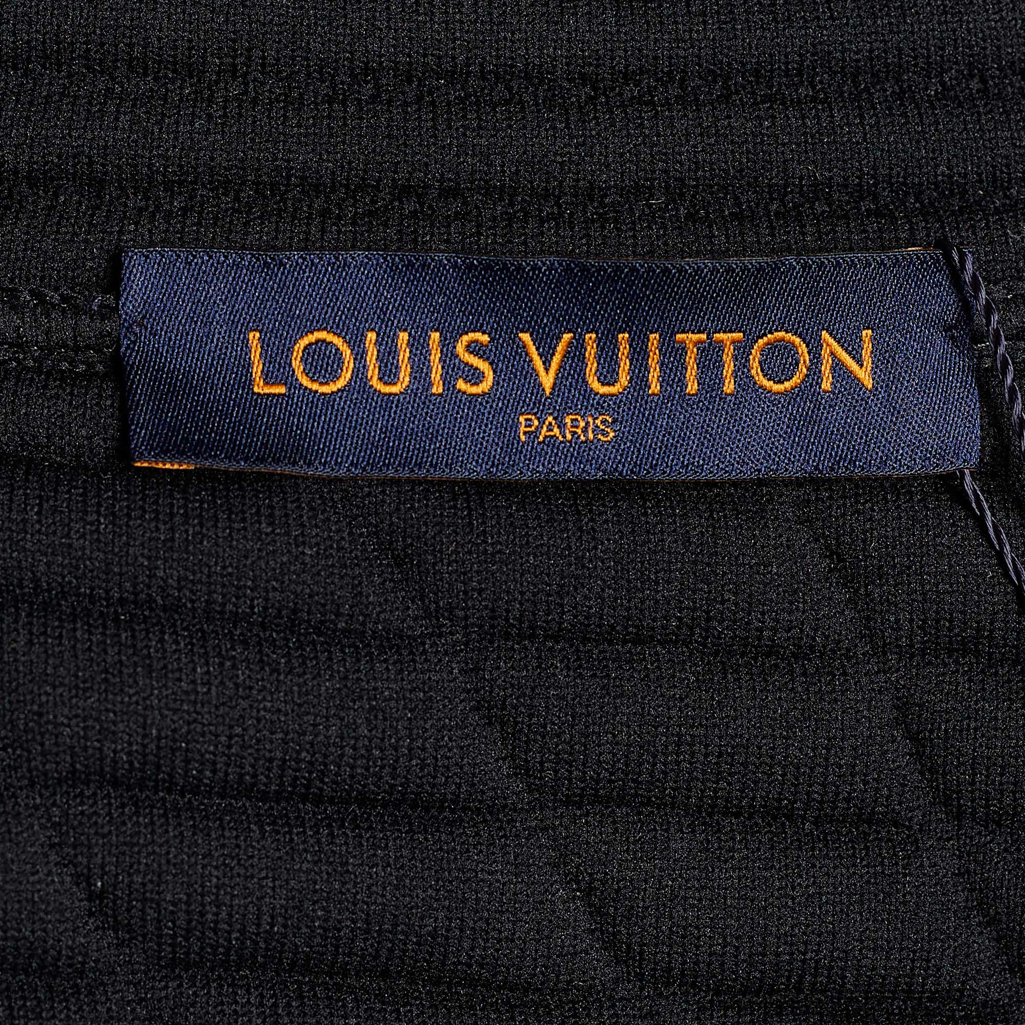 Louis Vuitton Black Quilted Plain Rainbow Zip Front Jacket XL Louis Vuitton