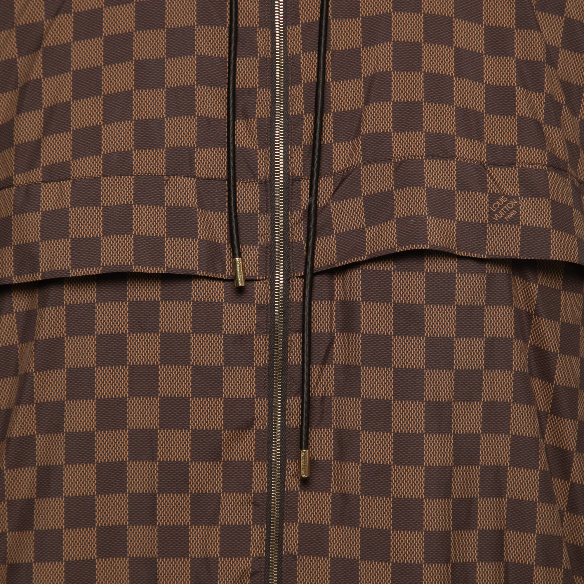 Louis Vuitton Brown Damier Reversible and Convertible Hooded Bomber Jacket  XL Louis Vuitton | The Luxury Closet
