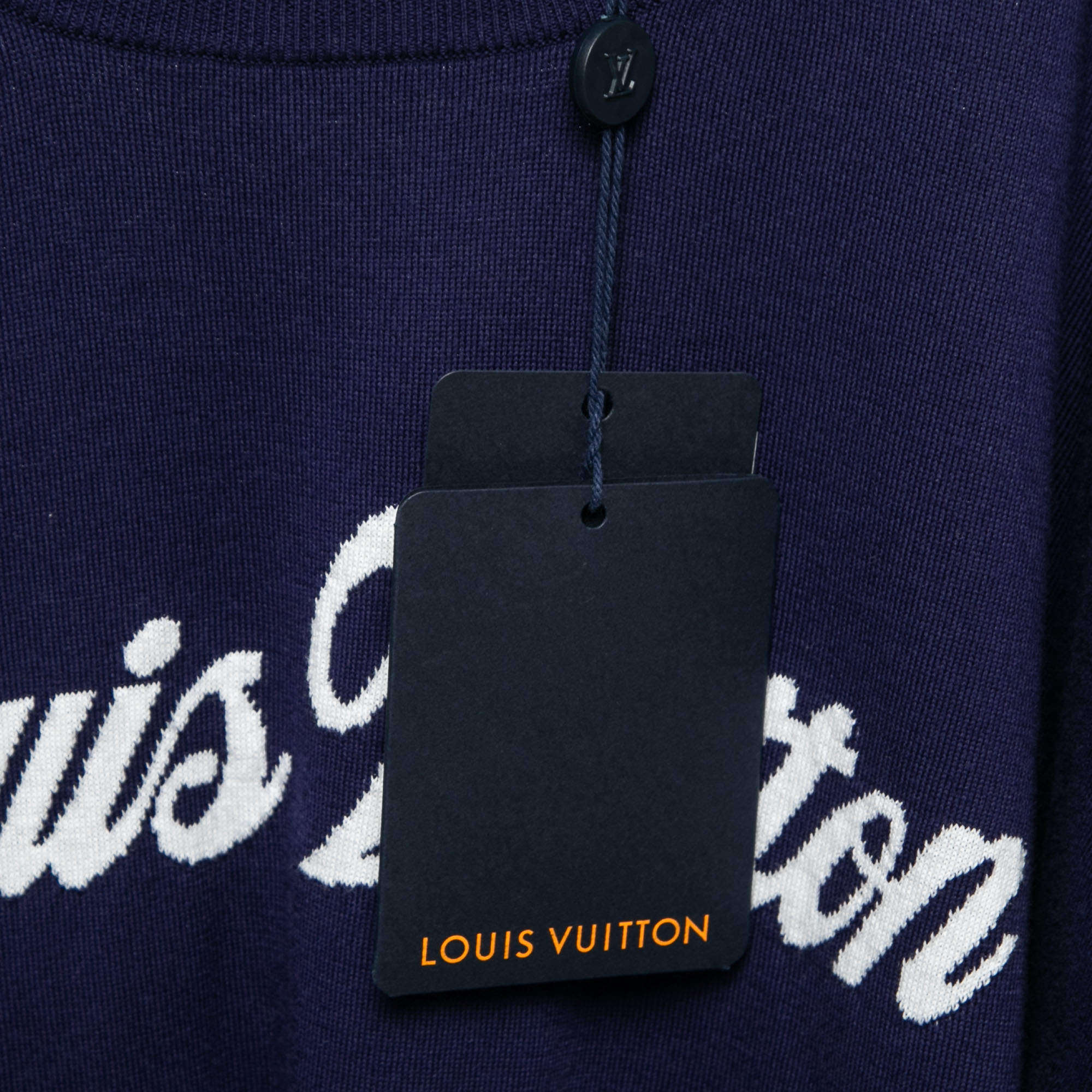 Louis Vuitton Blue Graphic Logo Print Cotton T-Shirt XL Louis